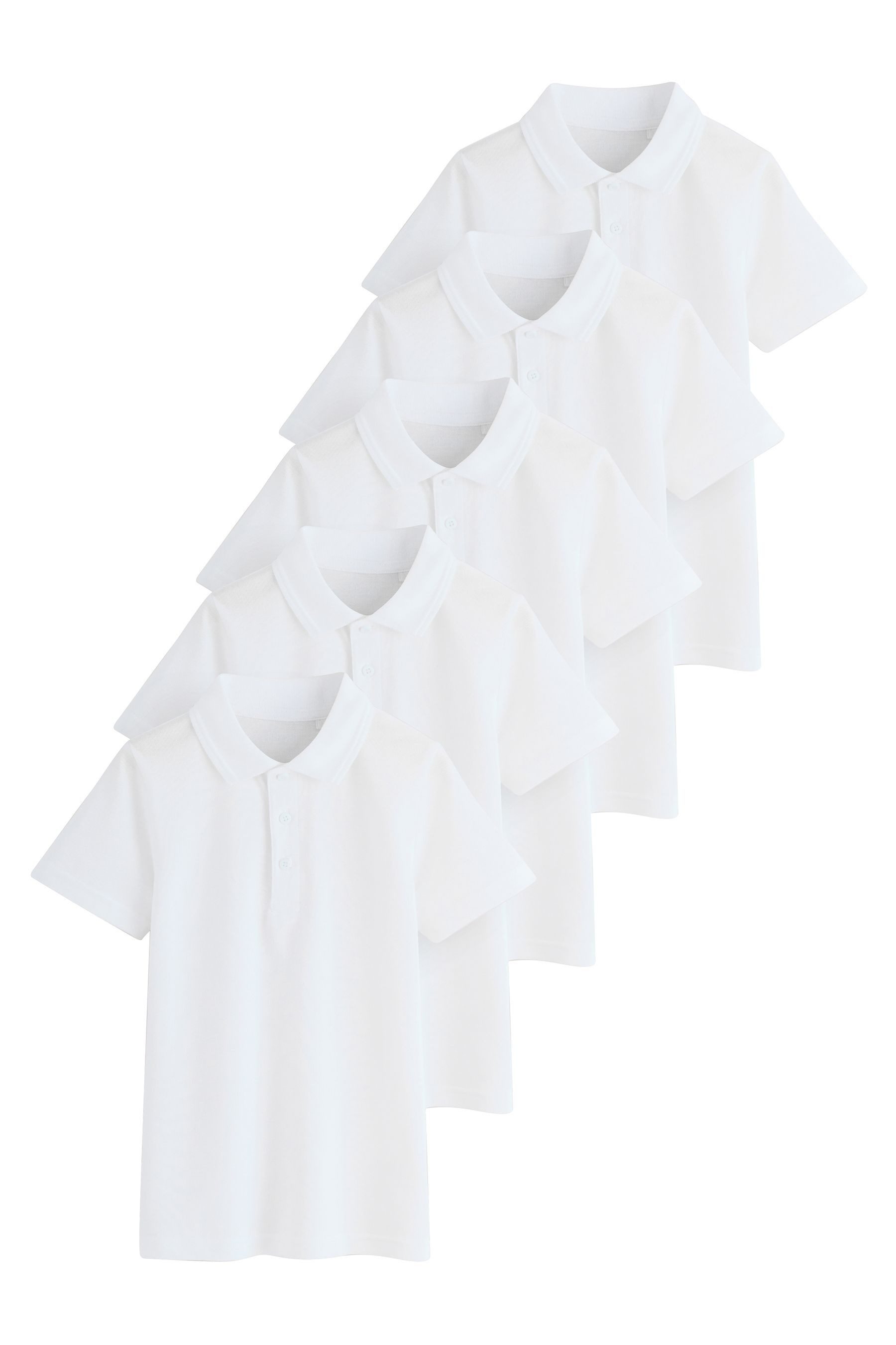 Poloshirt Kurzärmelige Slim Fit Hemden Baumwolle, 5er-Pack