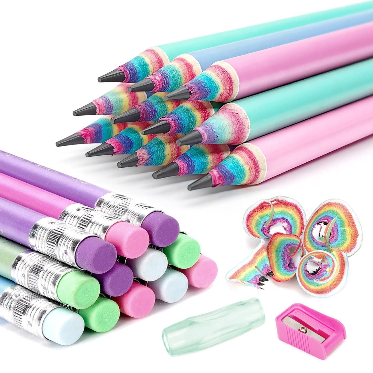 LuxusKollektion Bleistift Regenbogen Bleistift HB Recyclingpapier 24 Stk, (24-tlg)