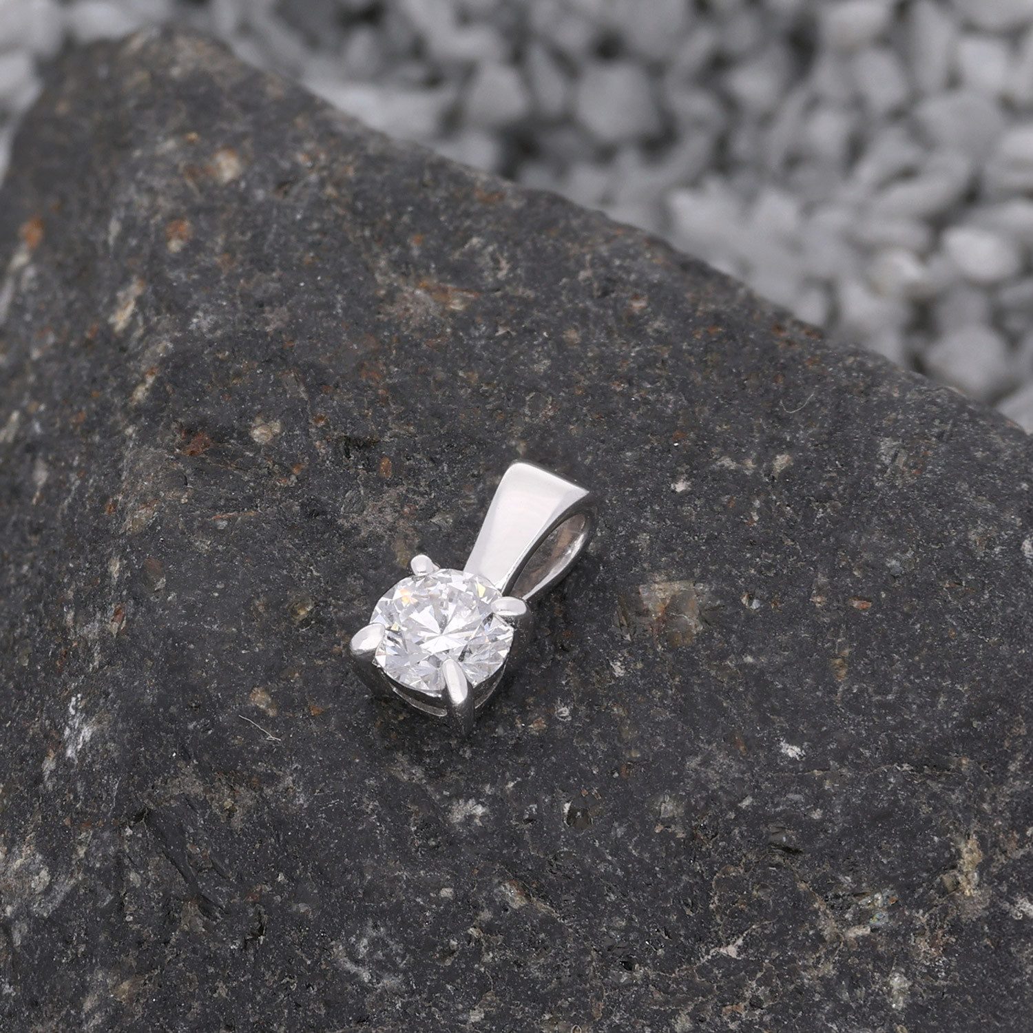 Glizz Kettenanhänger GL1069, Lab Grown Diamant-Anhänger 0,25 Karat 333 Weißgold
