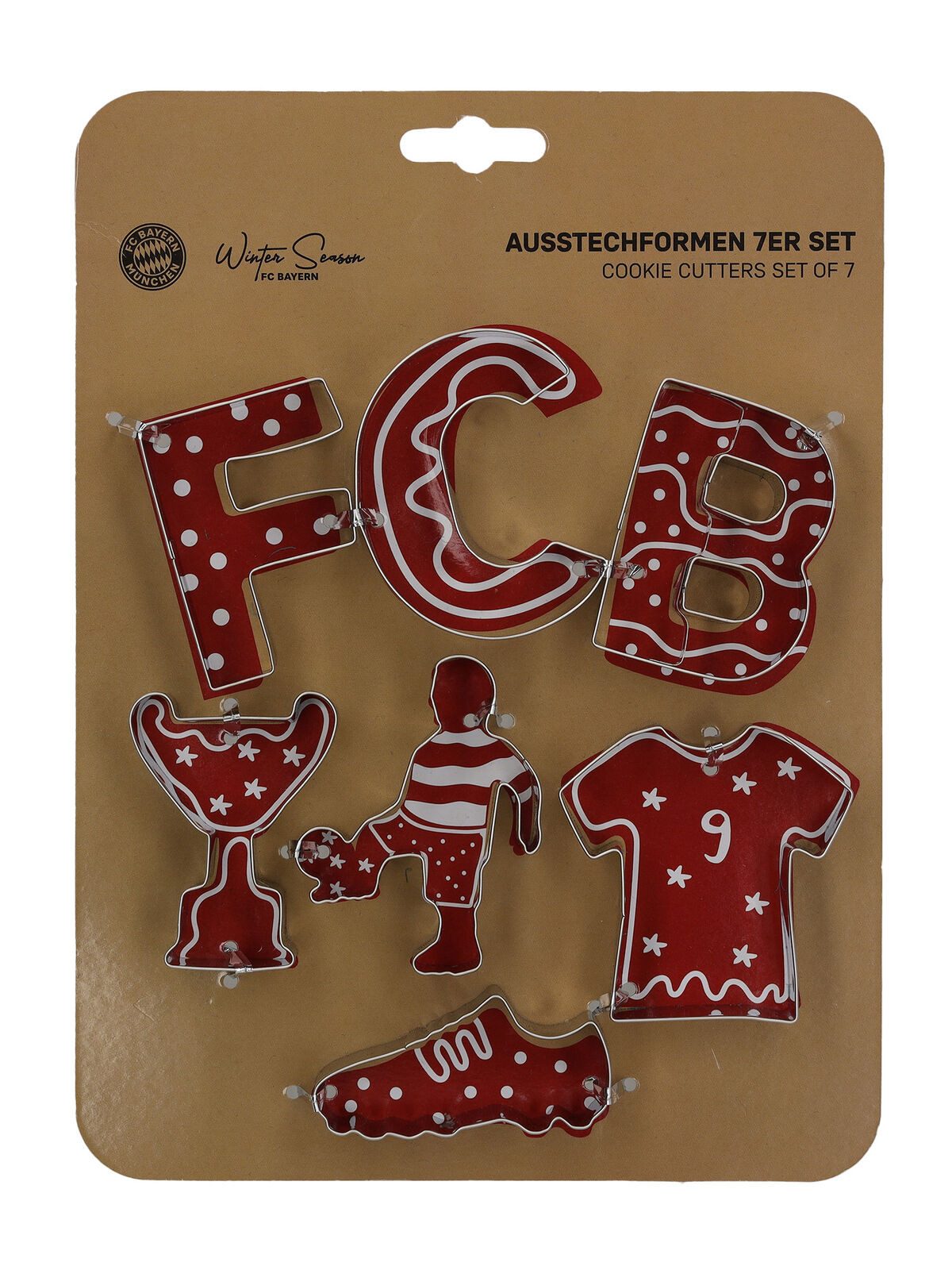 FC Bayern München Ausstechform FC Bayern München Ausstechformen 7-teilig Weihnachten I Fußball, Edelstahl