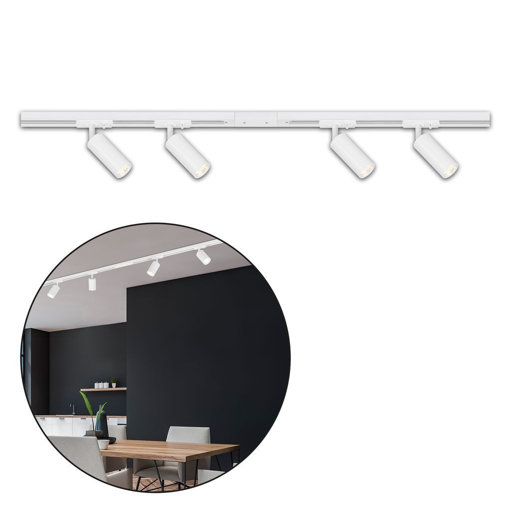 Briloner Leuchten LED Deckenleuchte 8017046B, LED fest integriert, 2700K - Extra-Warmweiß, Schienensystem Rail 1,5 m Weiß 4,5W Decke Wohnzimmer Büro Küche Flur