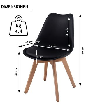 MIADOMODO Esszimmerstuhl Esszimmerstühle 2/4/6/8er Set - aus Kunststoff & Massivholz, Farbwahl (2 St)