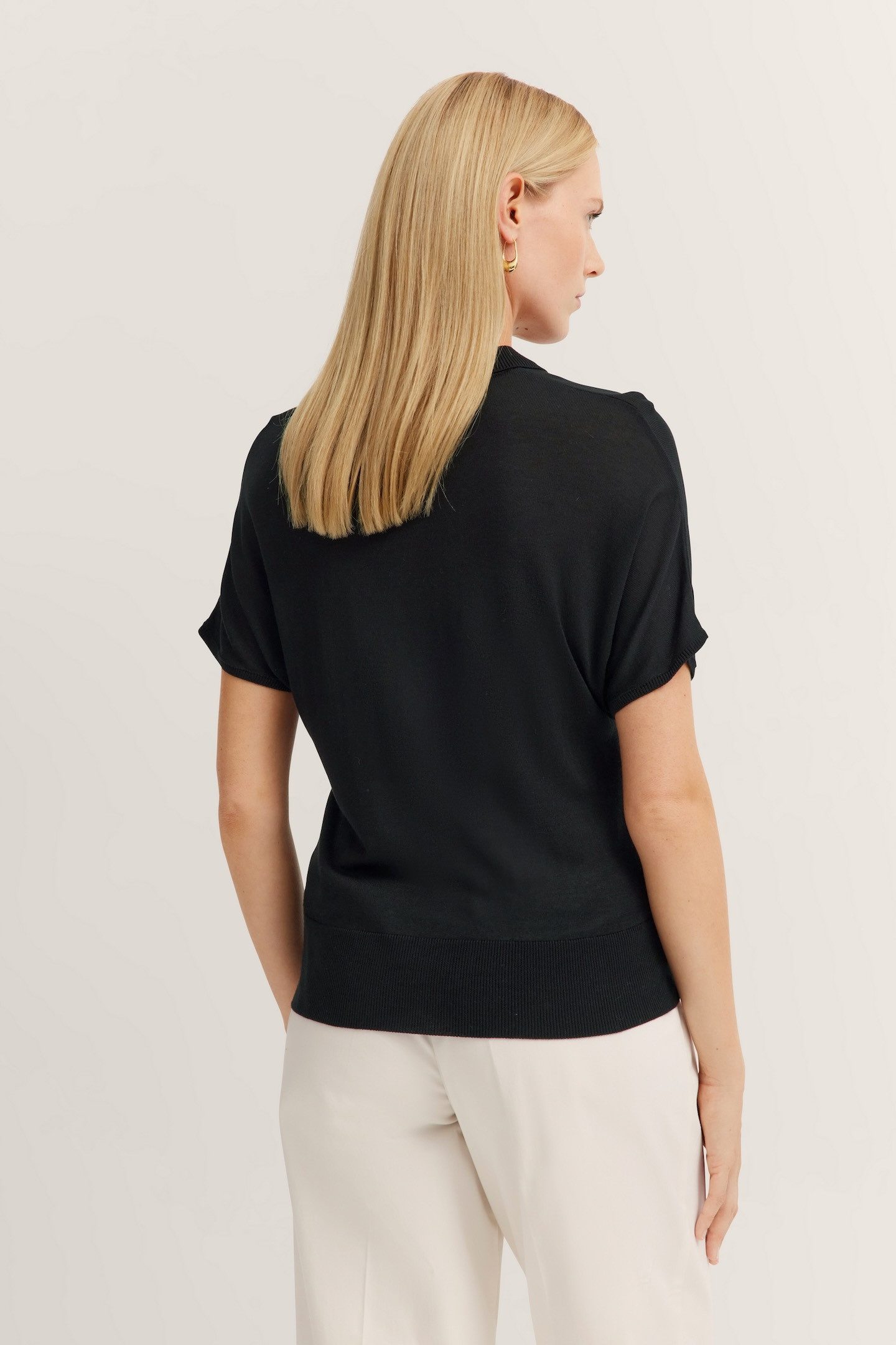 bugatti Rundhalspullover mit kurzen Ärmeln günstig online kaufen