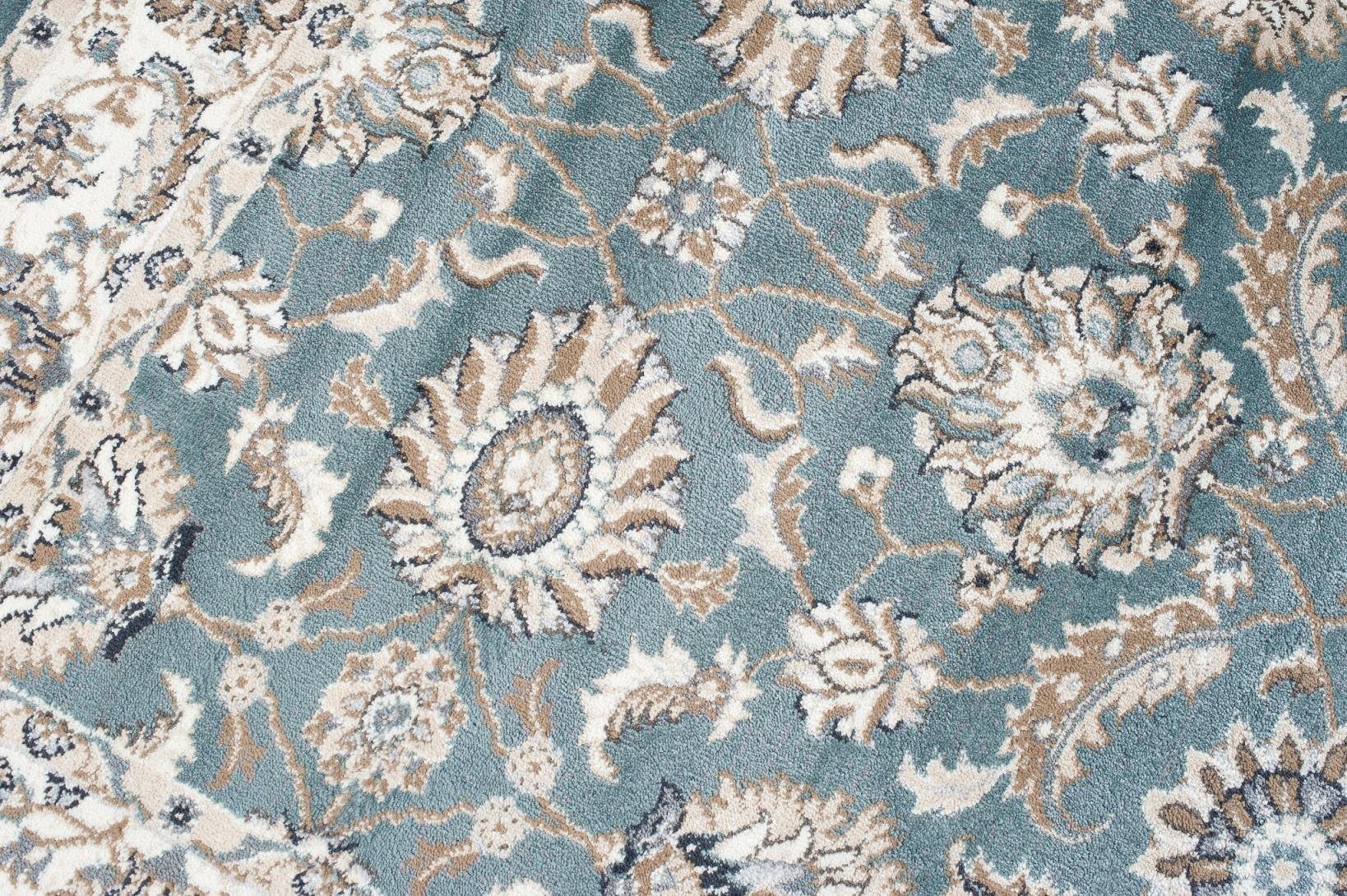 Mazovia Orientteppich Klassisch Bordüre Blau Flur, Diele, Küche, Büro, Fußbodenheizung – Bild 3 von 5