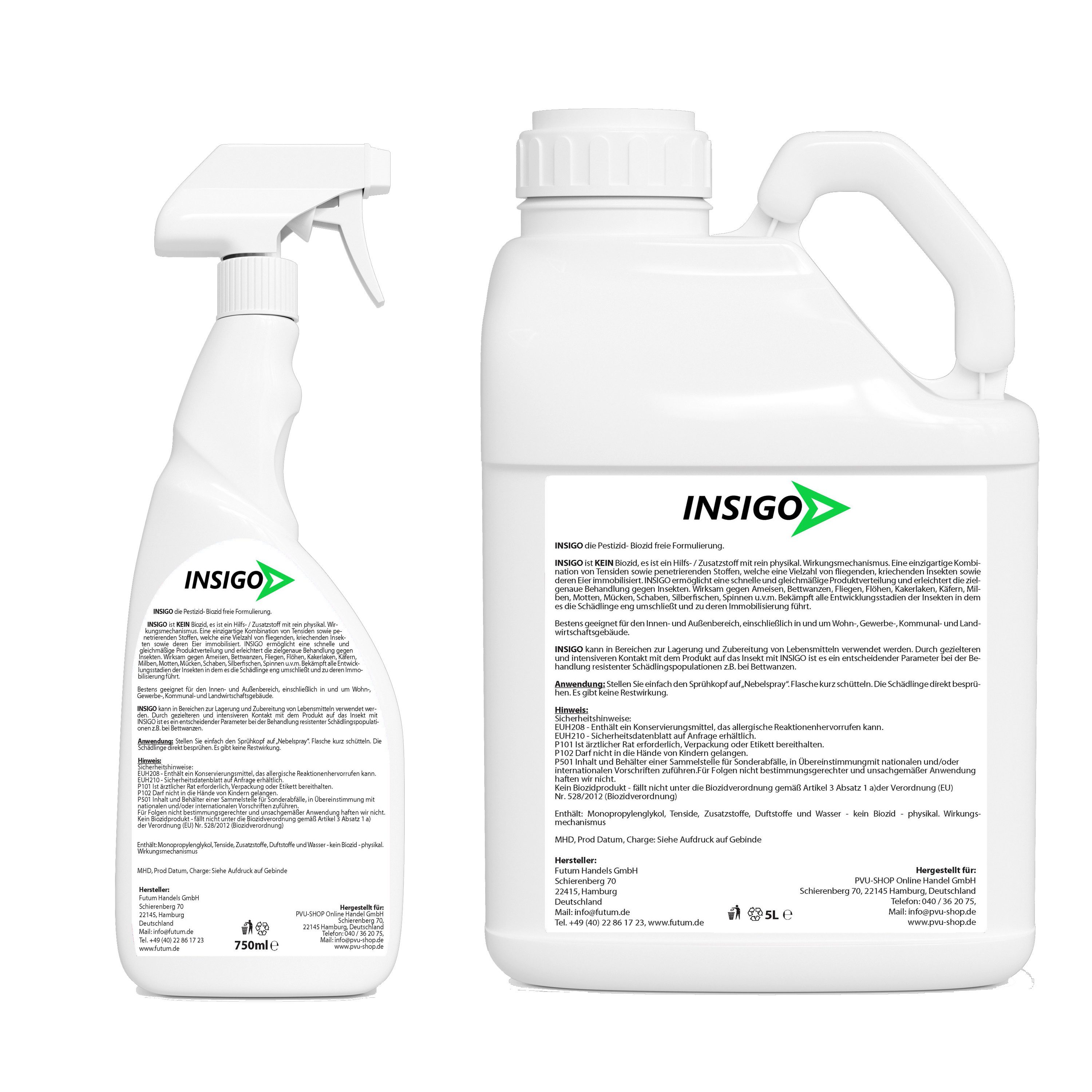 INSIGO Insektenspray Stinkwanzenspray, Wanzen, 5.75 l, biozidfreie Formel, auf Wasserbasis, geruchsarm, brennt / ätzt nicht