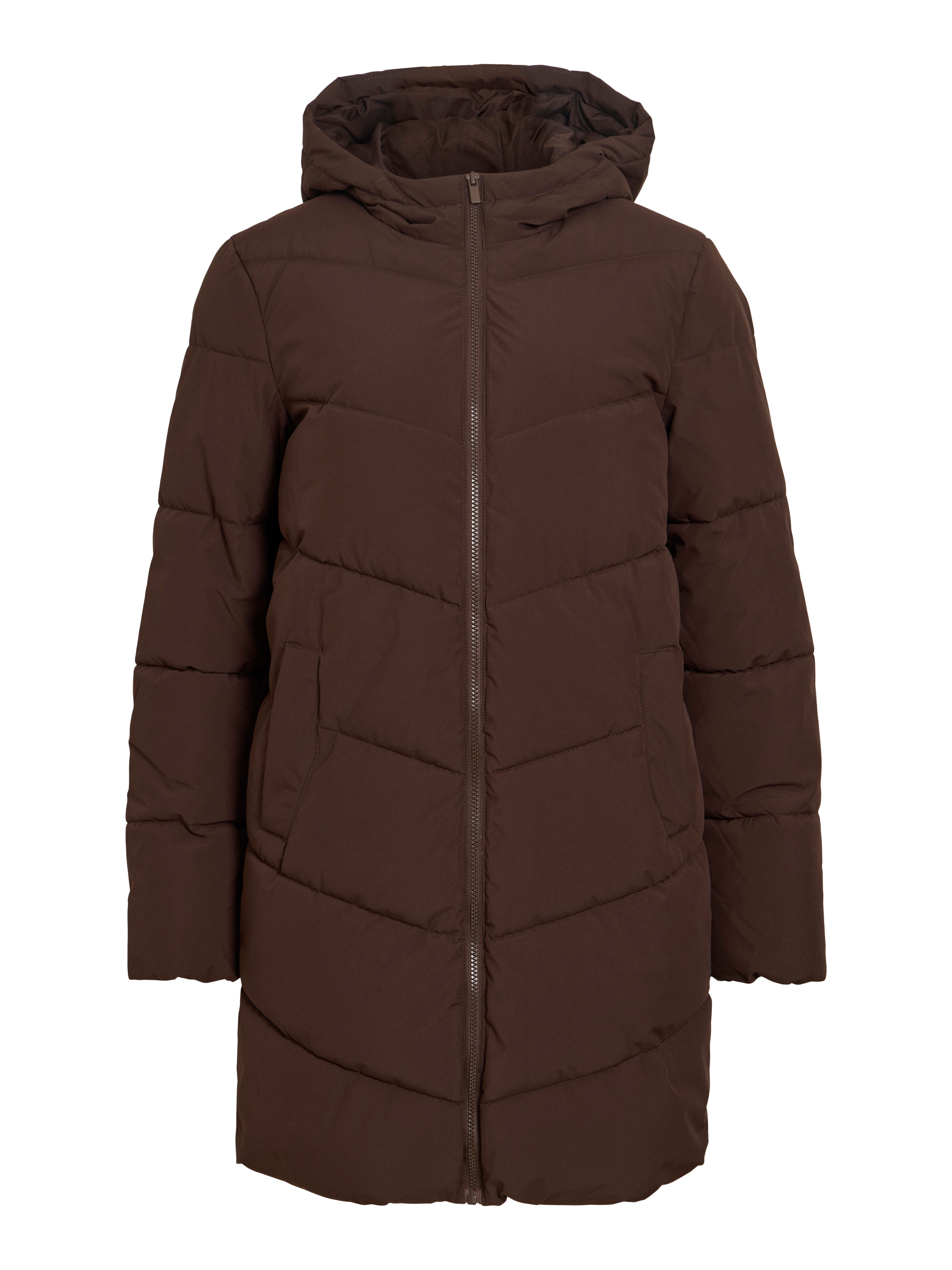 Vila Steppmantel VILAVENDER L/S HOOD PUFFER/TB/RK Kunstfaser
