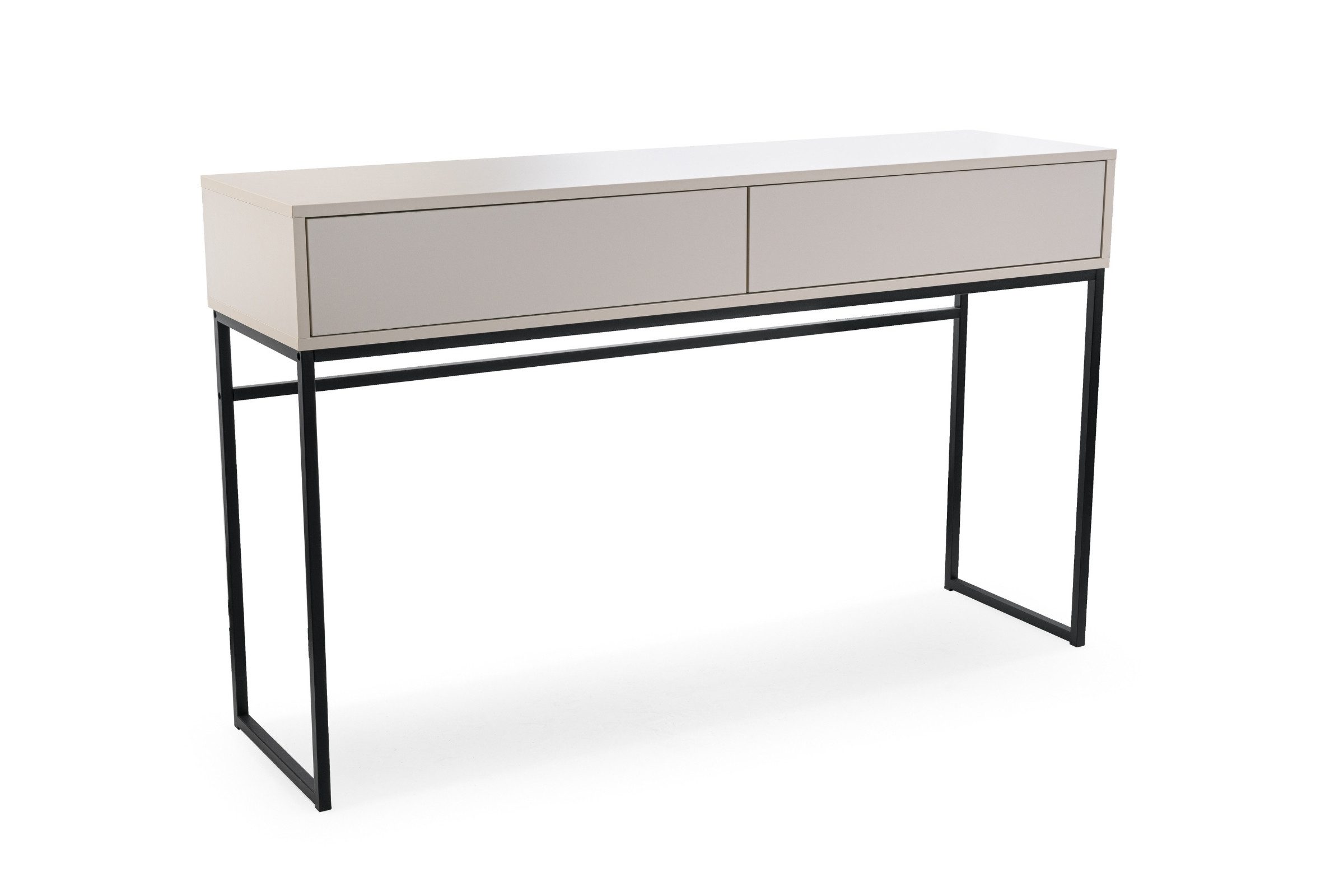 Deine Möbel 24 Schminktisch GENEVE 137 cm ideal für Schlafzimmer (Set, 1-St., Sandbeige Beige Dunklegrün), mit 2 Schubladen