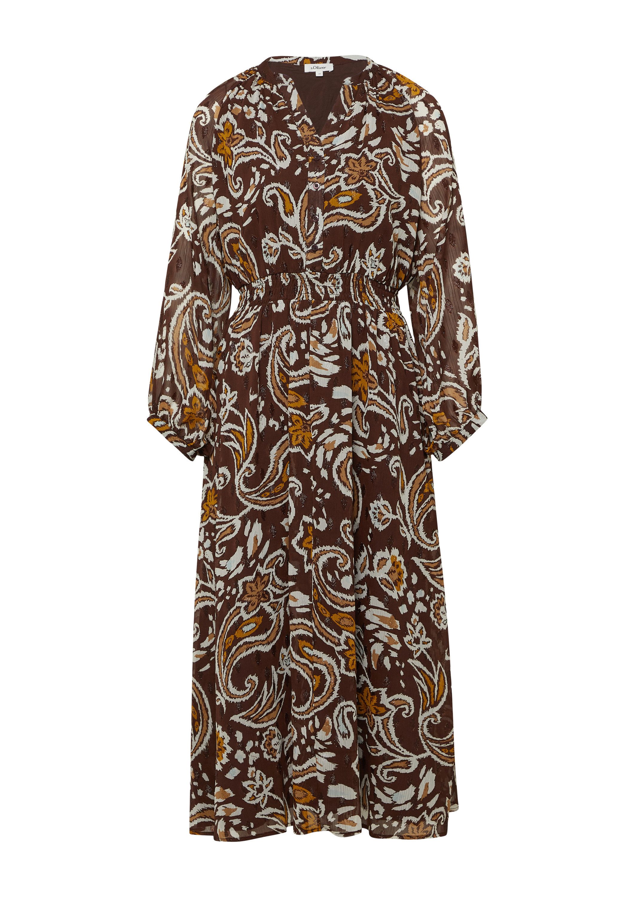 s.Oliver Midikleid Kleid Chiffonkleid mit Effektgarn im Relaxed Fit günstig online kaufen