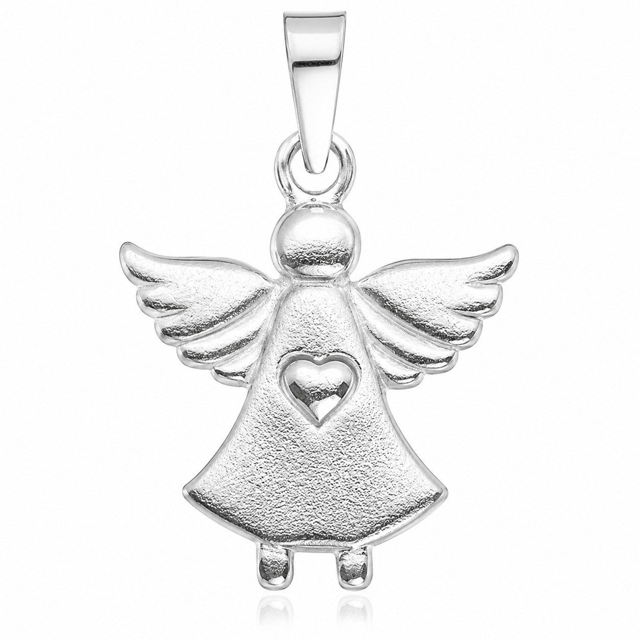 LUISIA® Kettenanhänger Anhänger Engel Schutzengel mit Herz - 925 Sterling Silber (inkl. Schmuckbox)
