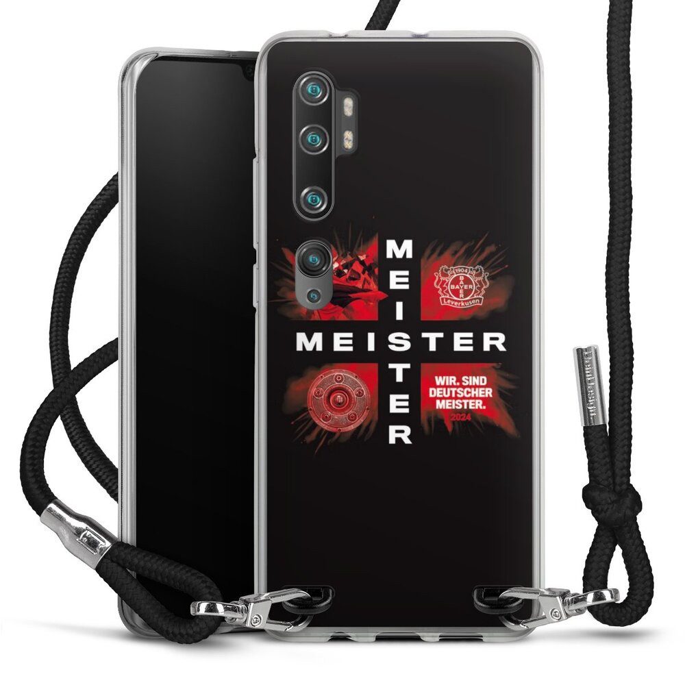DeinDesign Handyhülle Bayer 04 Leverkusen Meister Offizielles Lizenzprodukt, Xiaomi Mi Note 10 Handykette Hülle mit Band Case zum Umhängen