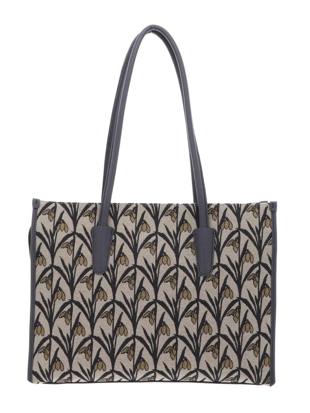 COCCINELLE Schultertasche Handbag Snowdrop Tapest. / Grained Le., aus echtem Rindsleder