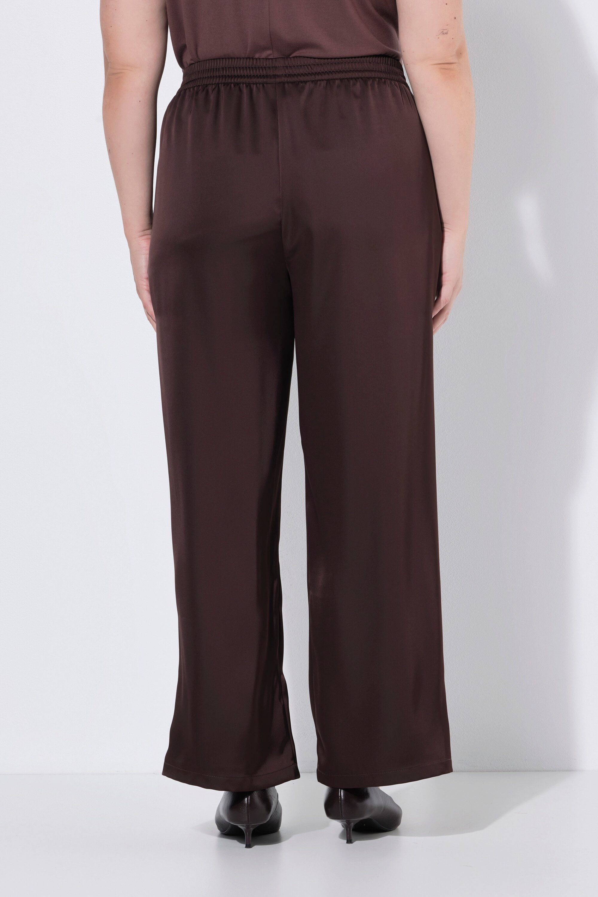 MIAMODA Funktionshose Satin-Hose weites Bein Elastikbund