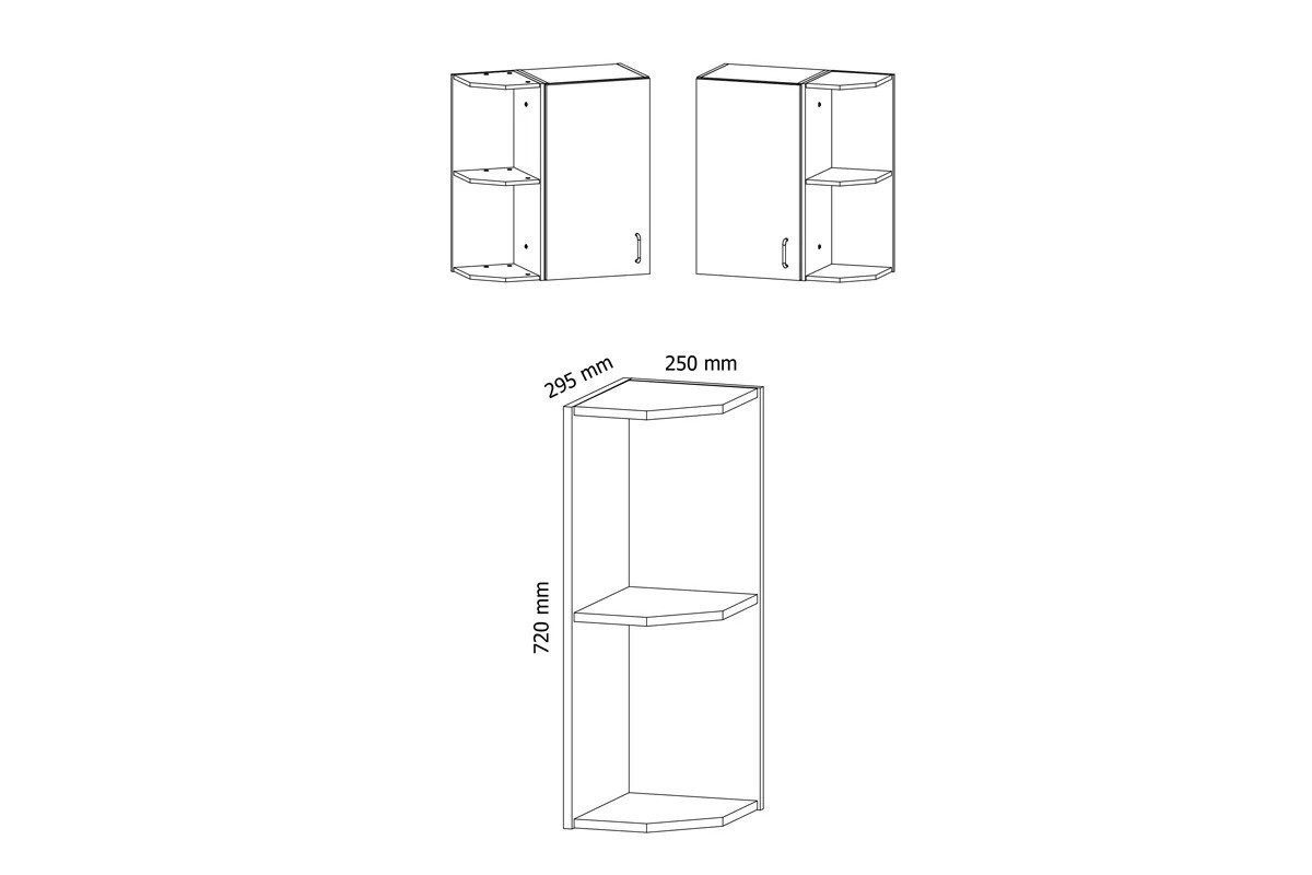 ROYAL24_MARKT Küchenregal Hängeschrank - Zeitloses Design für ein elegantes Finish., Küche Regalhängeschrank 1-tlg., Zeitlos - Exklusiv - Top Qualität. – Bild 3 von 3
