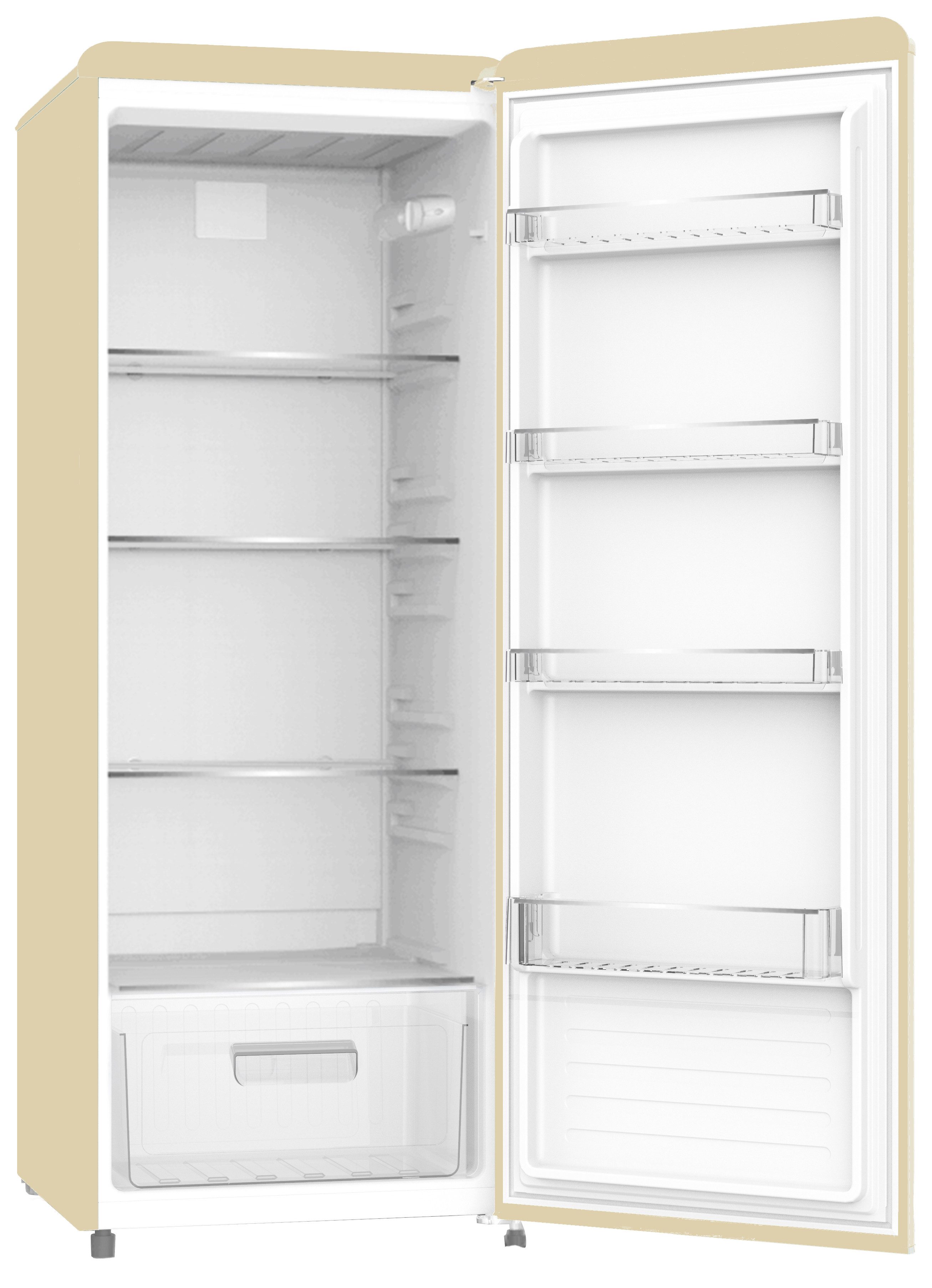 SCHOEPF Vollraumkühlschrank RKS245CR, 145,60 cm hoch, 54.5 cm breit, LED-Beleuchtung, Retro-Design, 238l Nutzinhalt