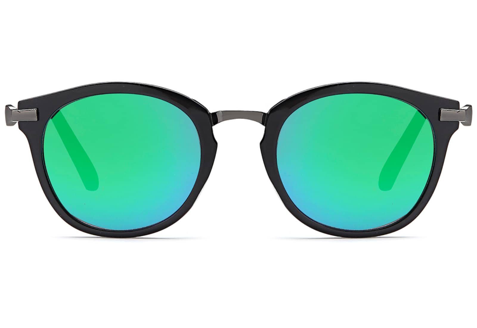 Metallrahmen BEZLIT schwarzen Grün Sonnenbrille (1-St) Eyewear Linsen Desginer Retrosonnenbrille Schwarz mit
