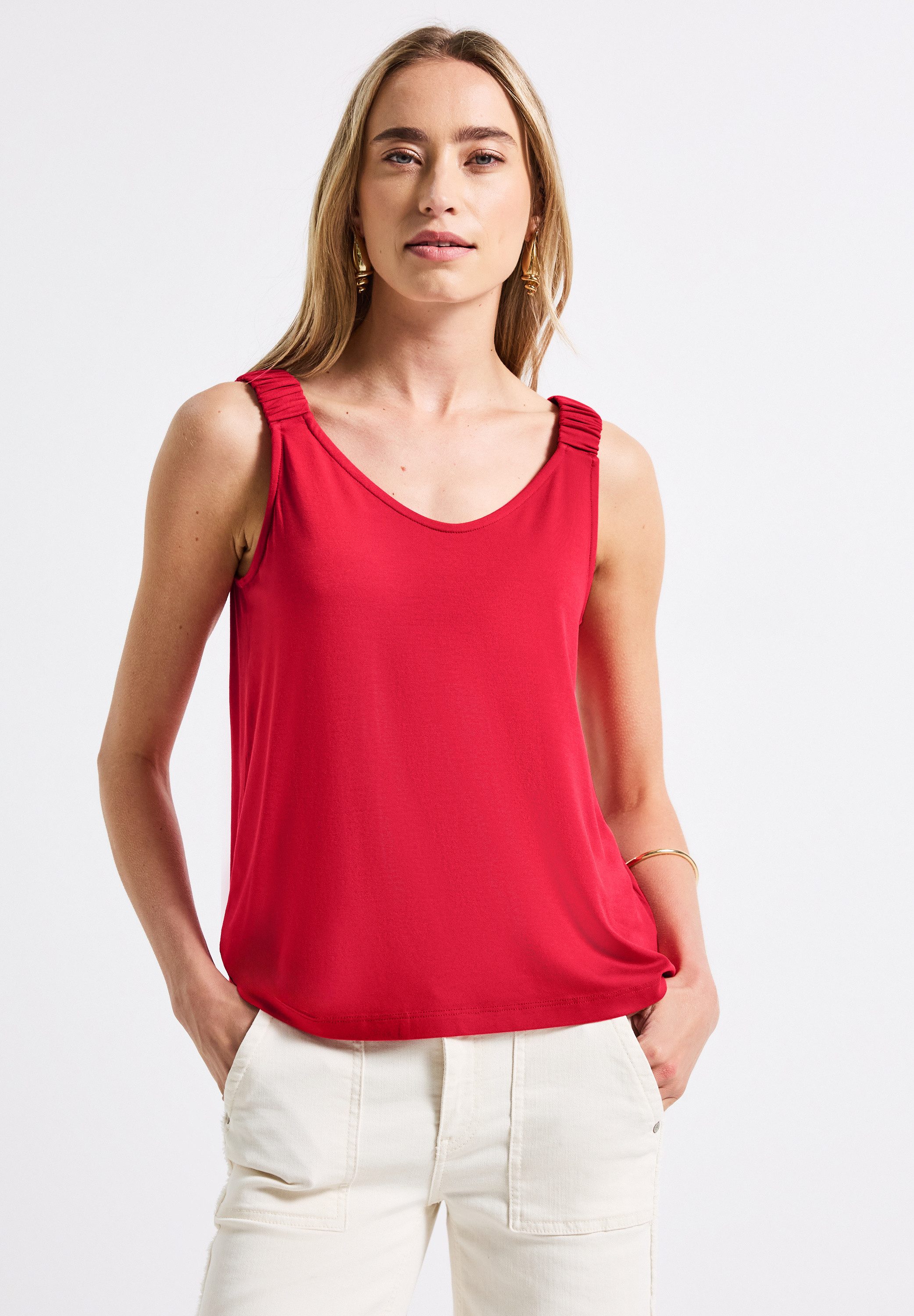 STREET ONE Trägertop aus elastischem Materialmix