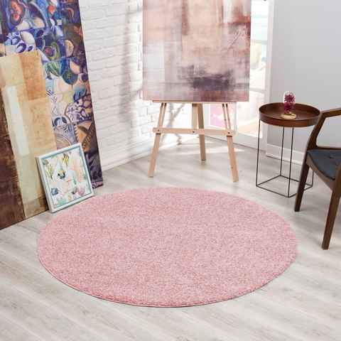 Hochflor-Teppich LOCA, Sanat, rund, Höhe: 30 mm, Wohnzimmer, Langflor, Shaggy, Schlafzimmer