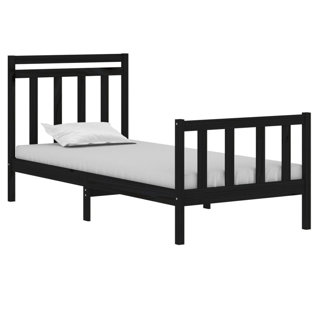 Vidaxl Massivholzbett Schwarz 75x190 Cm 2ft6 Small Single günstig online kaufen