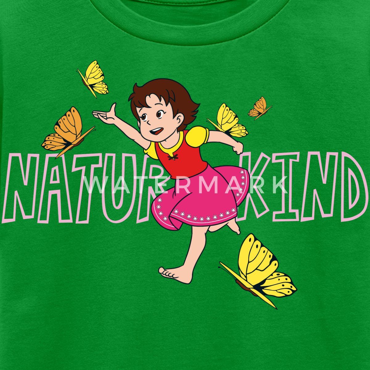 Spreadshirt T-Shirt Heidi Naturkind Schmetterlinge Kinder Premium T-Shirt (1-tlg)