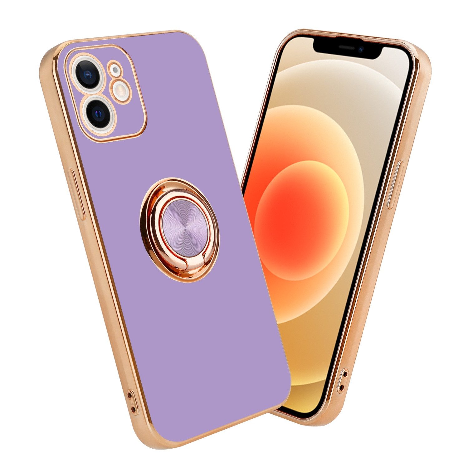 Cadorabo Handyhülle für iPhone 11 Hülle Apple iPhone 11, Schutzhülle - TPU Silikon Hülle - mit Kameraschutz und Ring