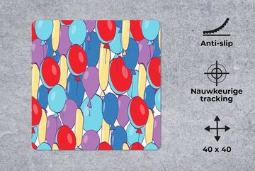 MuchoWow Gaming Mauspad Luftballons - Party (1-St), Mousepad mit Rutschfester Unterseite, Gaming, 40x40 cm, XXL, Großes