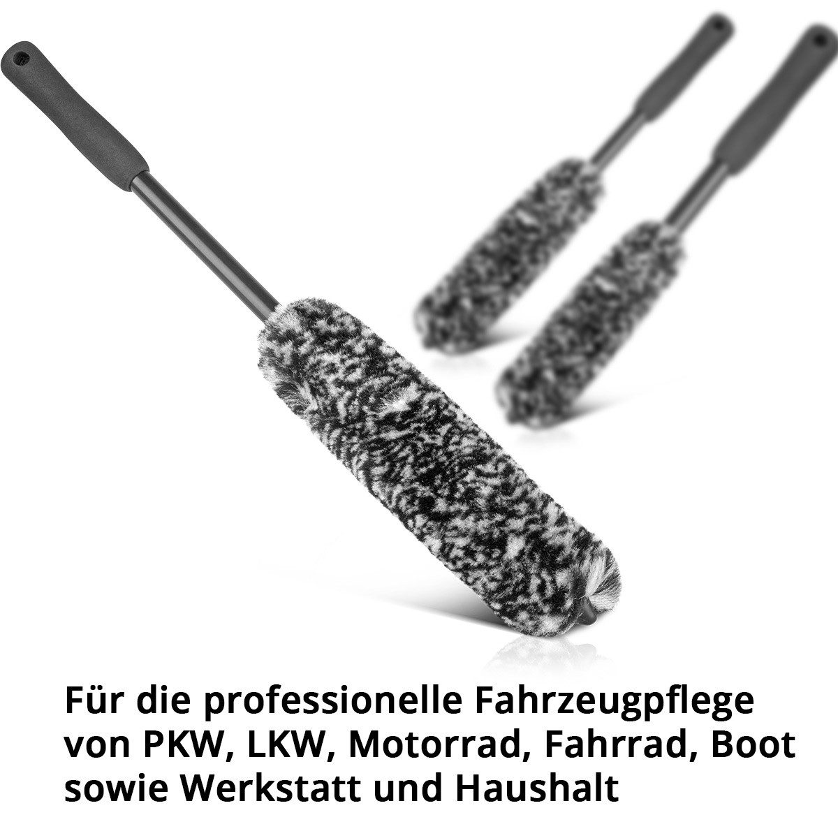 STAHLWERK Autowaschbürste Felgenbürste 3er Set Autoreinigungsbürste Radbürste Autowaschbürste, (Set, 3-tlg., Set), hervorragende Reinigungseigenschaften