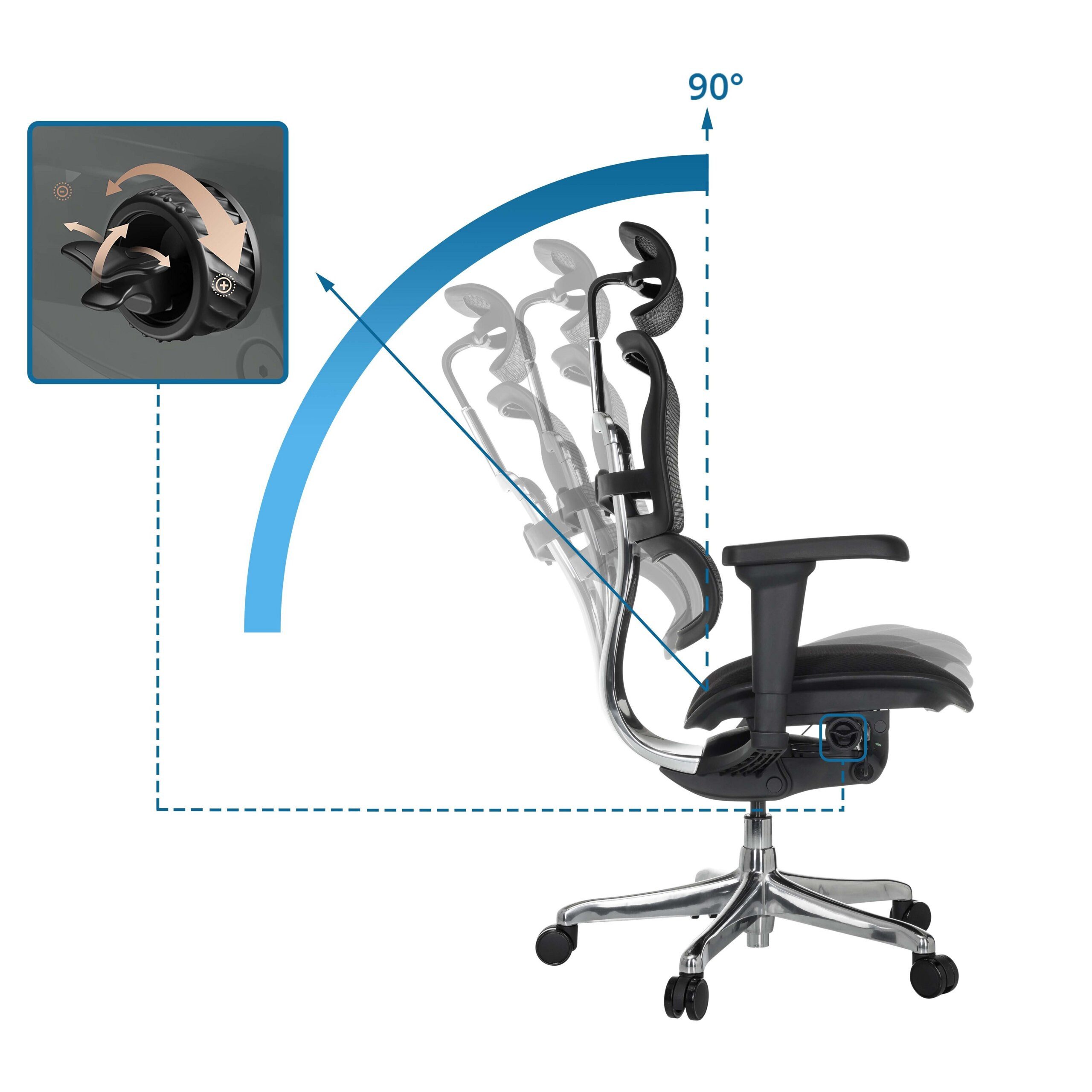 hjh OFFICE Drehstuhl Luxus Chefsessel Ergohuman Ultra F Gen2 Netzstoff (1 St), Profi Bürostuhl Schreibtischstuhl ergonomisch