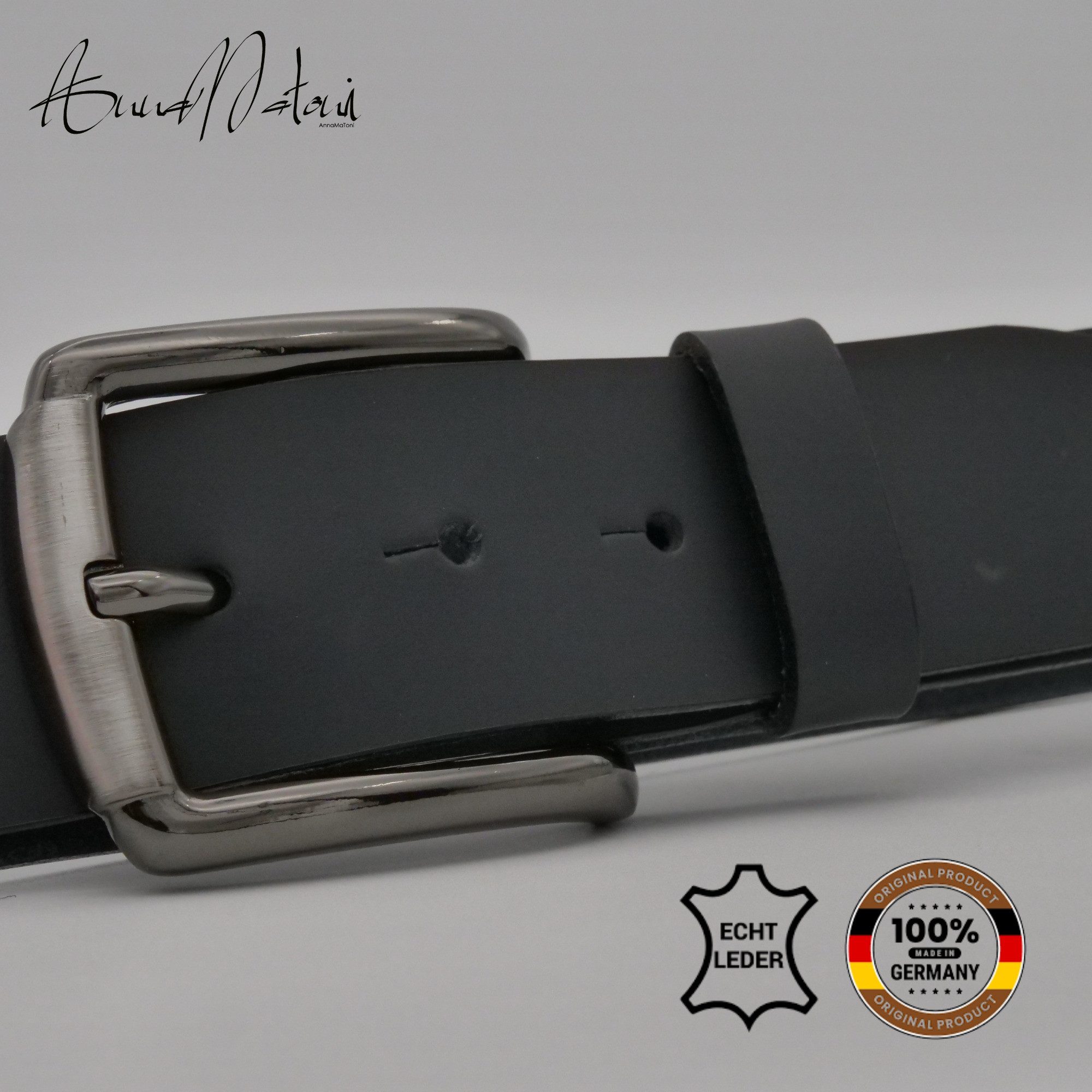 AnnaMatoni Ledergürtel AnnaMatoni Herren Ledergürtel Zeitloses Design Gürtel 4cm breit