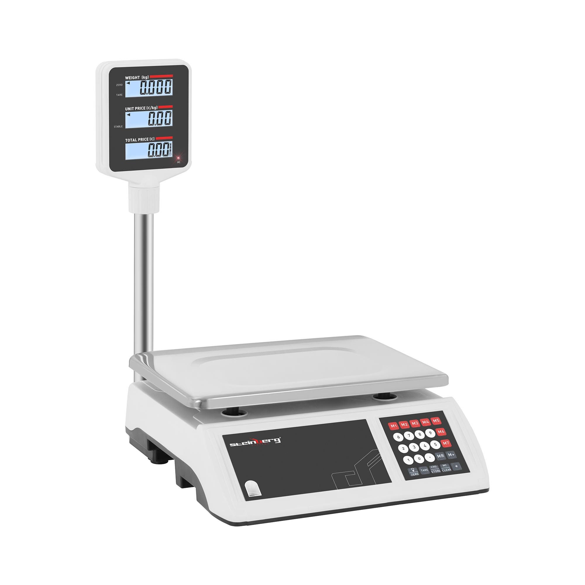 Steinberg Systems Präzisionswaage Kontrollwaage 15 kg/ 2 g Ladenwaage Preisrechenwaage Hochanzeige Markt
