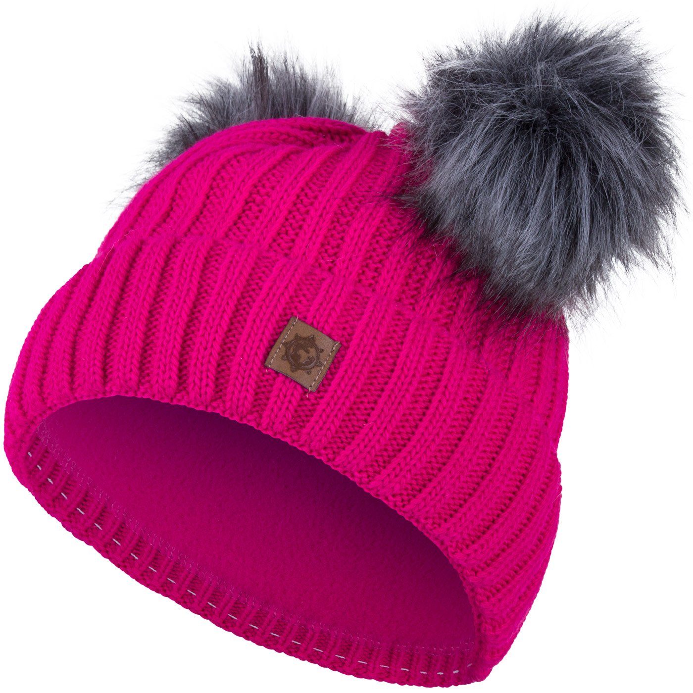compagno Bommelmütze (1-St) Kindermütze Bommelmütze Wintermütze Beanie Mädchen Grobstrick