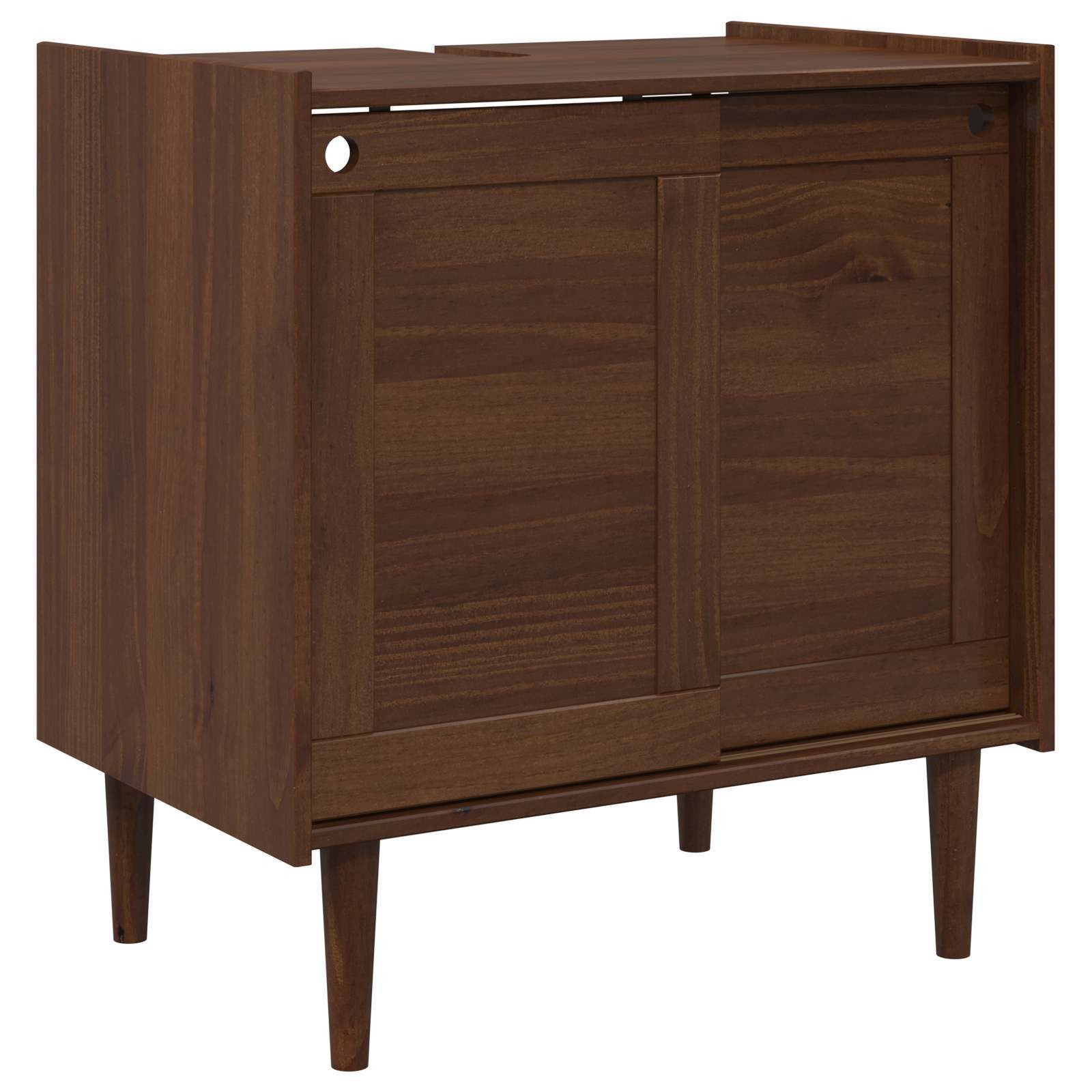 vidaXL Badezimmerspiegelschrank Waschbeckenunterschrank BILBAO Dunkelkaramell 75 x 50 x 80 cm (1-St)