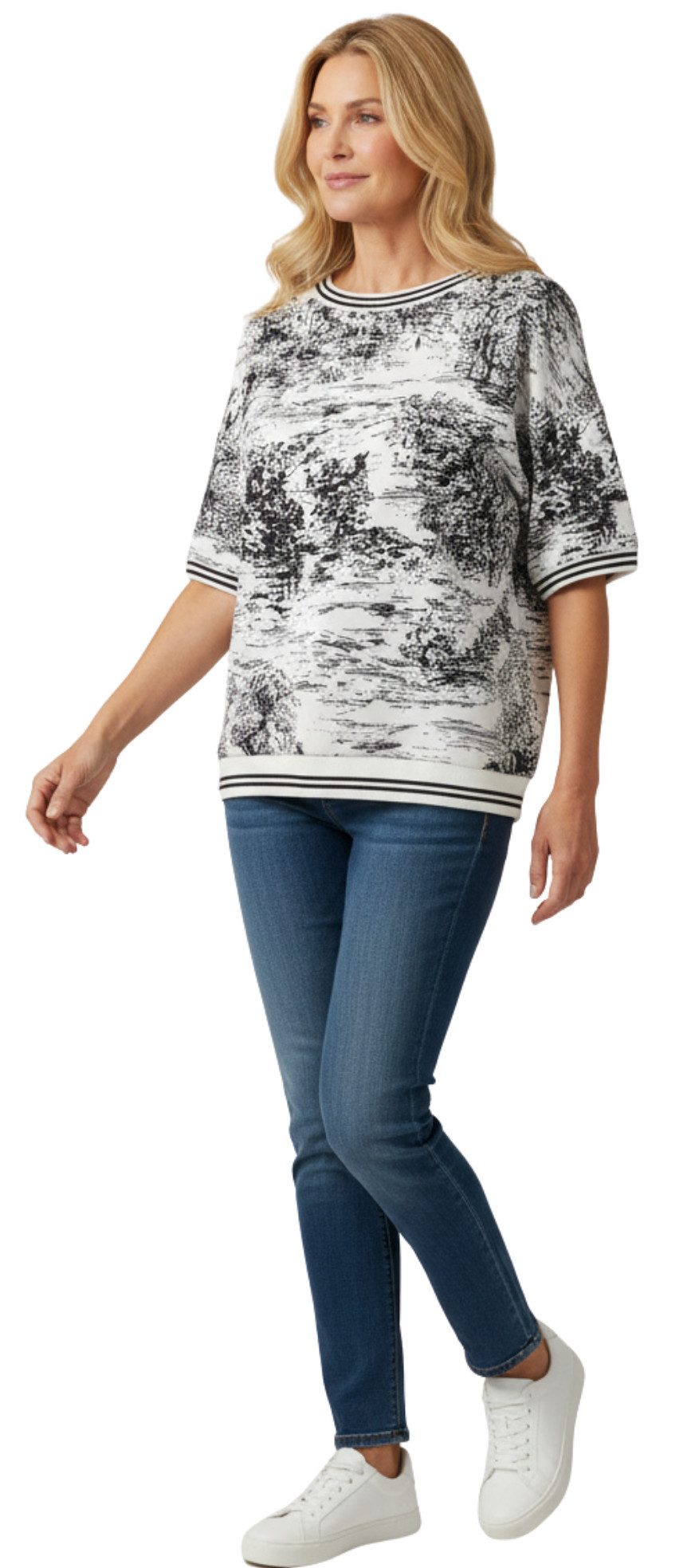 Sweatshirt Gio Milano, Fashion-Sweatshirt mit Landschaftsgrafik