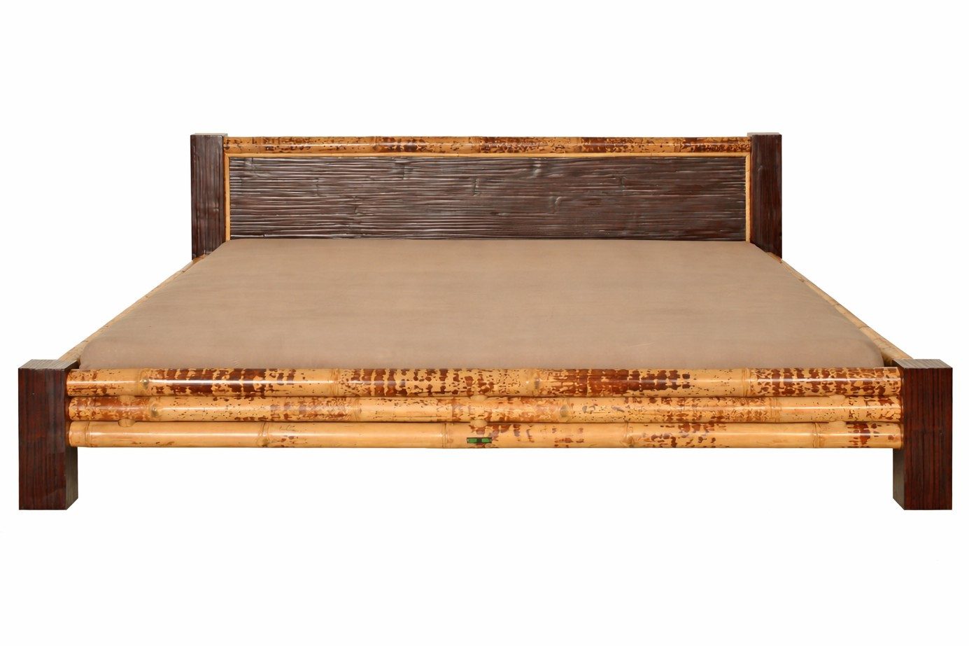 Bambus-Lounge Bettgestell Misool Bambusbett Bettrahmen aus Bambus Möbel Holzbett