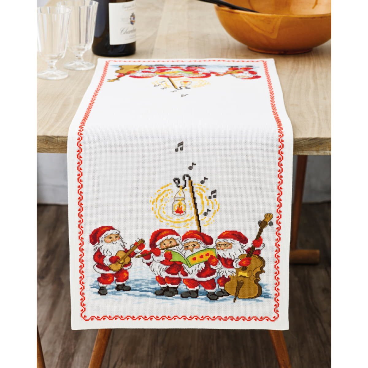 Permin Kreativset Permin Tischläufer Kreuzstich Stickpackung "Tischläufer Wichtelorch..., (embroidery kit by Marussia)