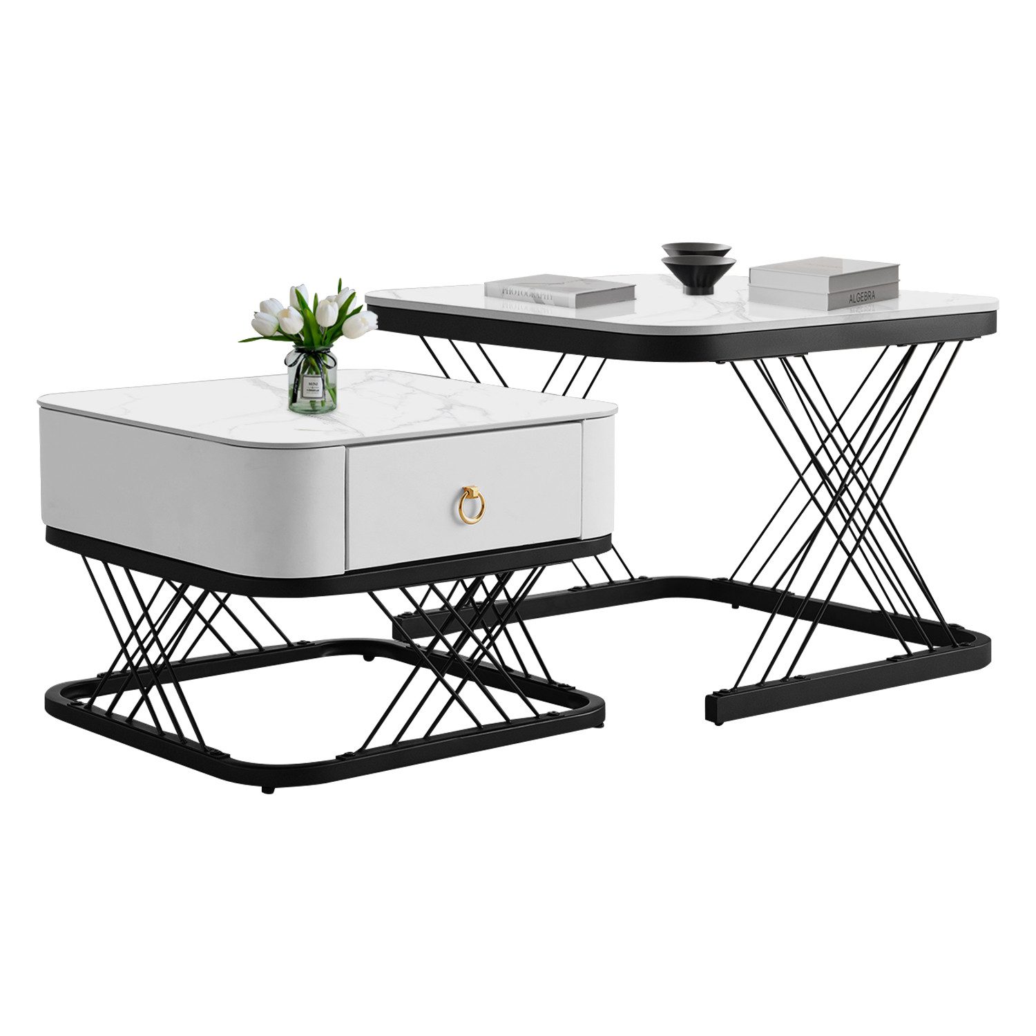OKWISH Couchtisch Satztisch Rund Beistelltisch Kaffeetisch günstig online kaufen