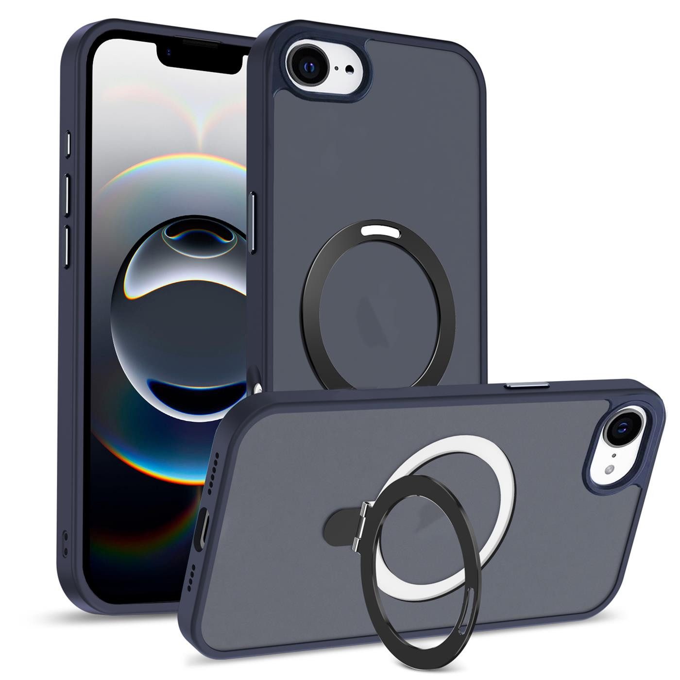 CoolGadget Handyhülle Hybrid Luxury Handy Case für iPhone 17e / iPhone 16e 6,1 Zoll, Hülle Massiv Metallring aufklappbar Schutzhülle für Magsafe Zubehör