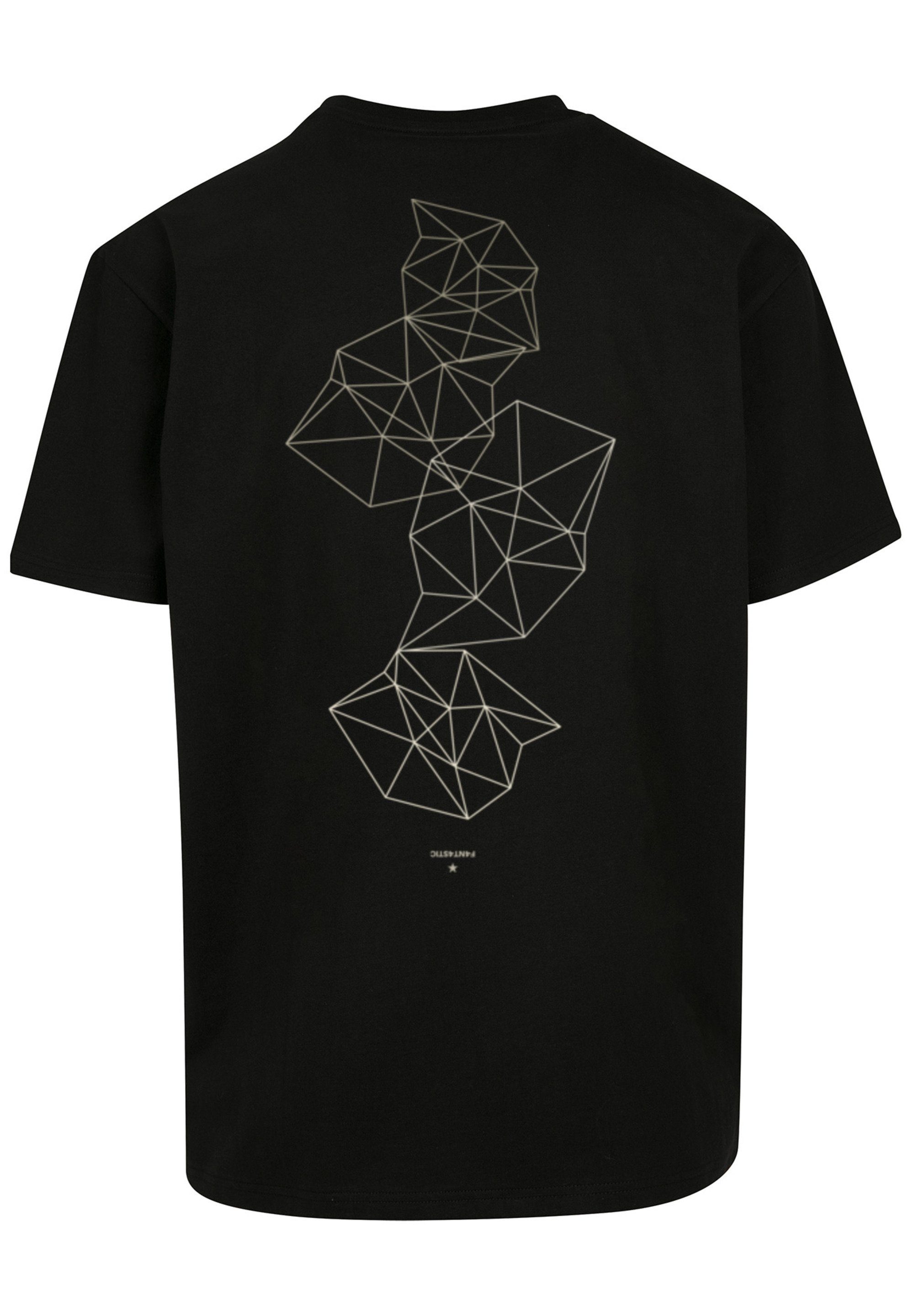 schwarz Abstract T-Shirt Geometric Print F4NT4STIC