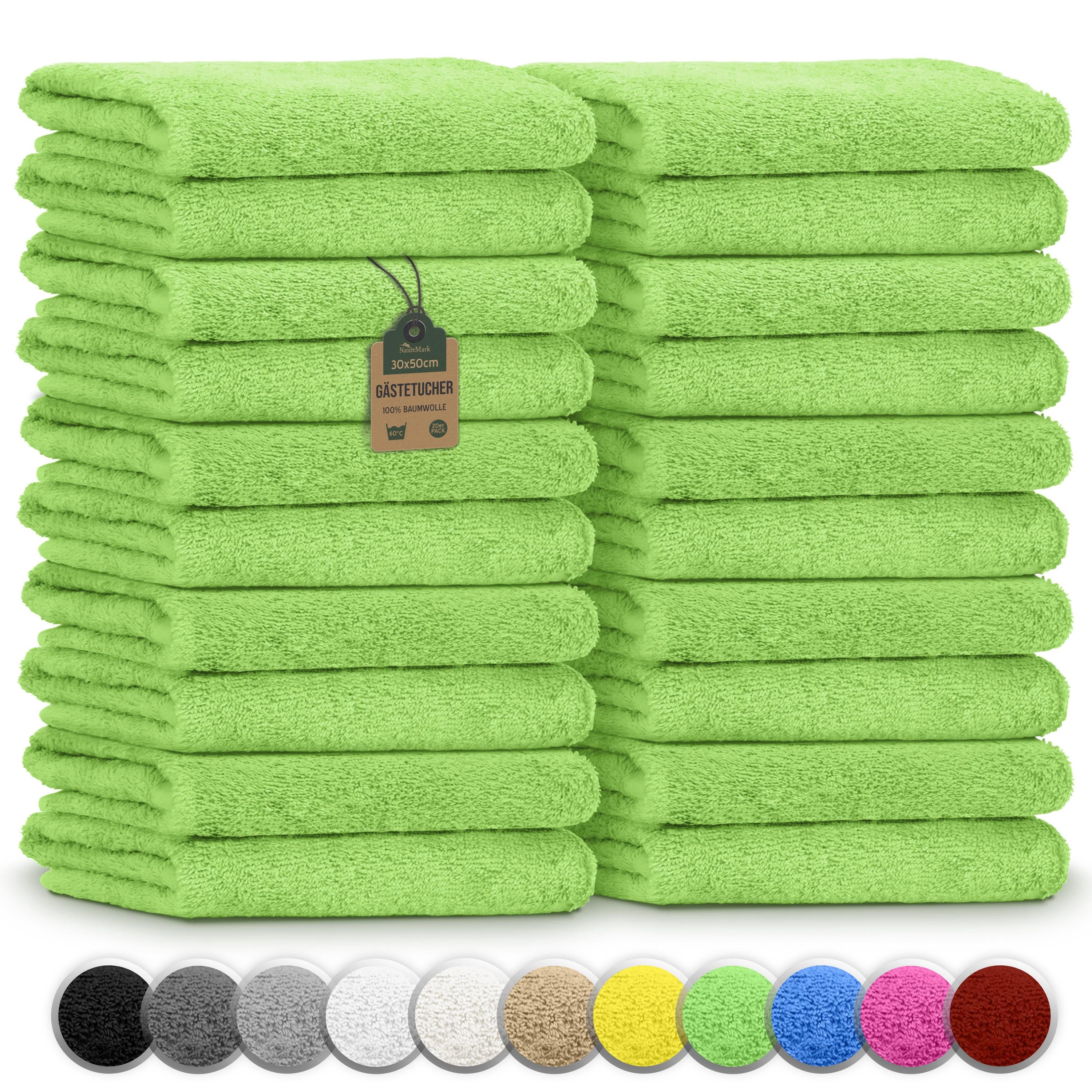 NatureMark Gästehandtuch 20er-Sparpack Frottier Gästetücher 30x50cm, 100% B günstig online kaufen