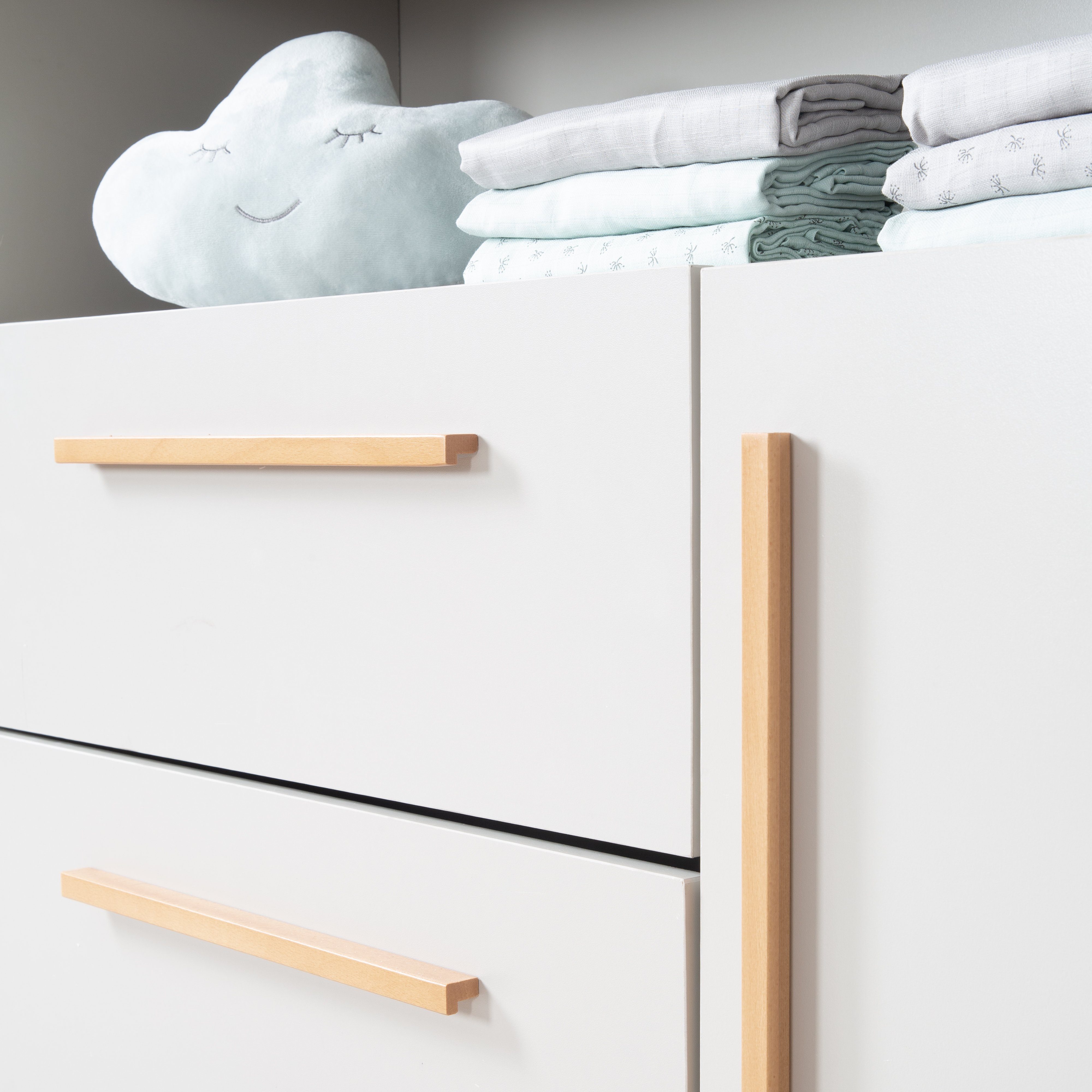 roba® wrap dresser changing table Lea/Lilo, removable wrap attachment - 2 drawers, 1 door, 1 open compartment