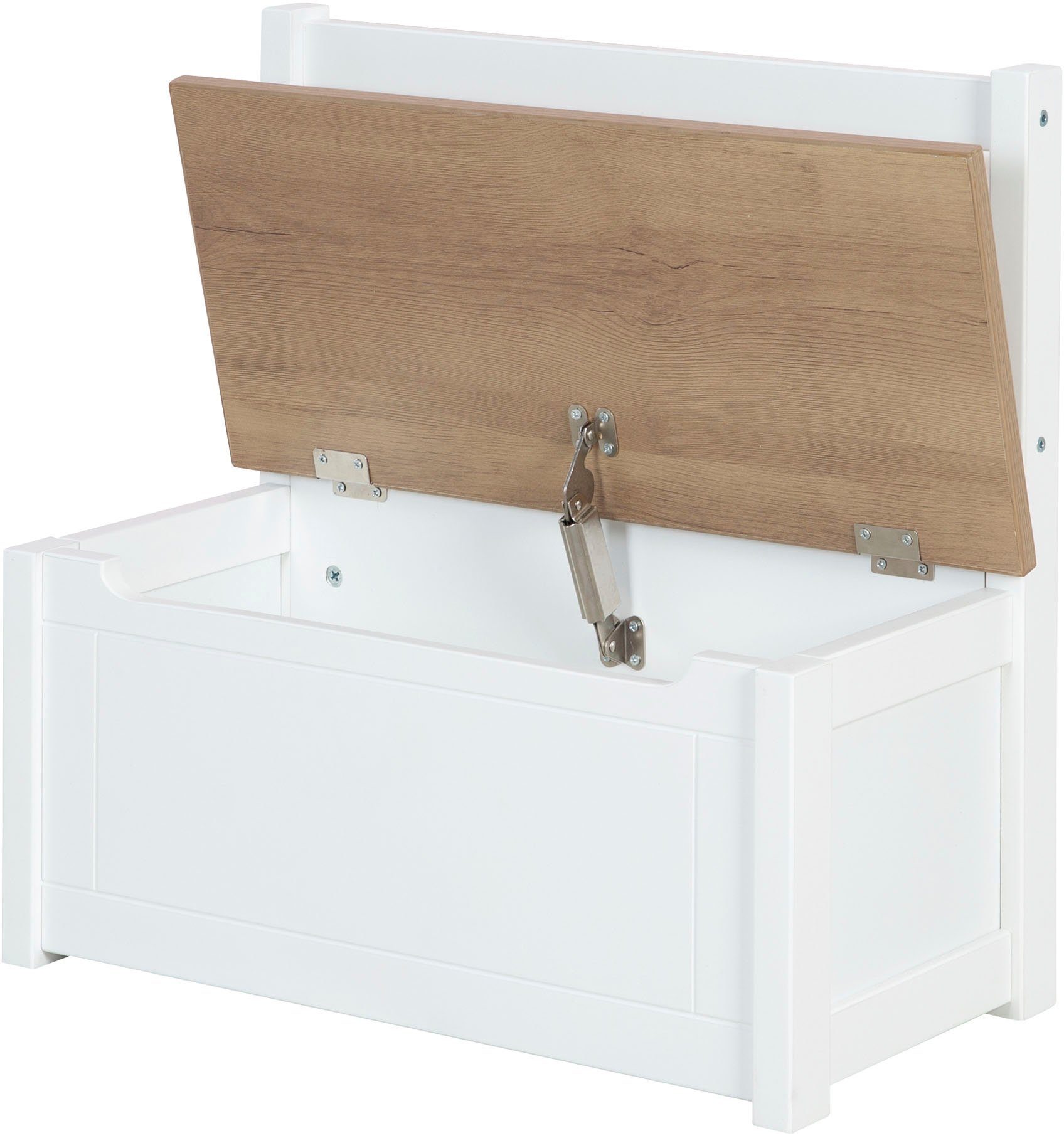 roba® Truhenbank Woody, natur & weiß, aufklappbar – Bild 2 von 5
