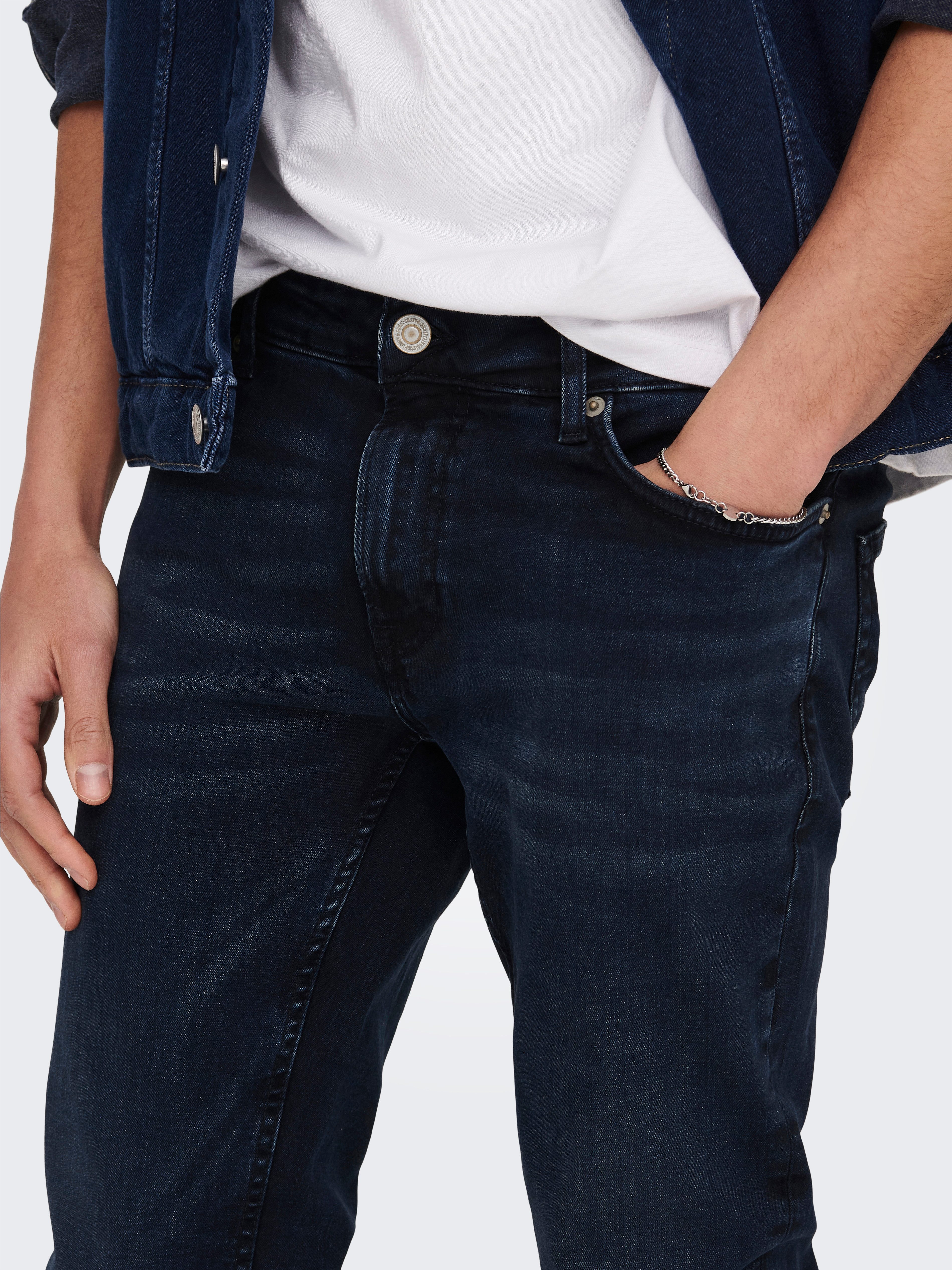 ONLY & SONS Slim-fit-Jeans OS ONSLOOM SLIM BLUE GREY 40 mit Destroyed Effekt