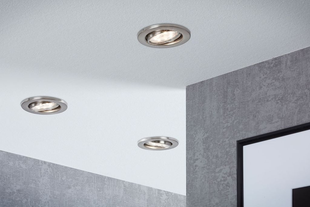 Briloner Leuchten LED Einbaustrahler 7225-032, LED wechselbar, 2700K - Extra-Warmweiß, matt-nickel, GU10, Einbaustrahler, Einbauspot
