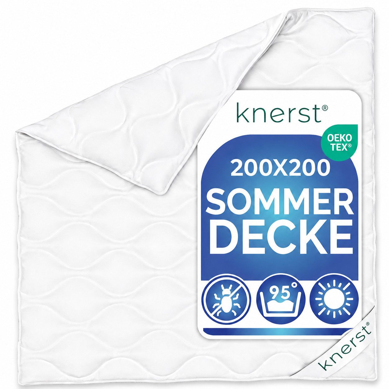 KNERST Microfaserbettdecke Allergiker Bettdecke Atmungsaktiv Klimafaser Steppdecke, Füllung: Klimafaser-Polyesterfüllung, Bezug: Polyester, Sommerdecke, 200x200 cm, Klimafaserfüllung, allergikerfreundlich