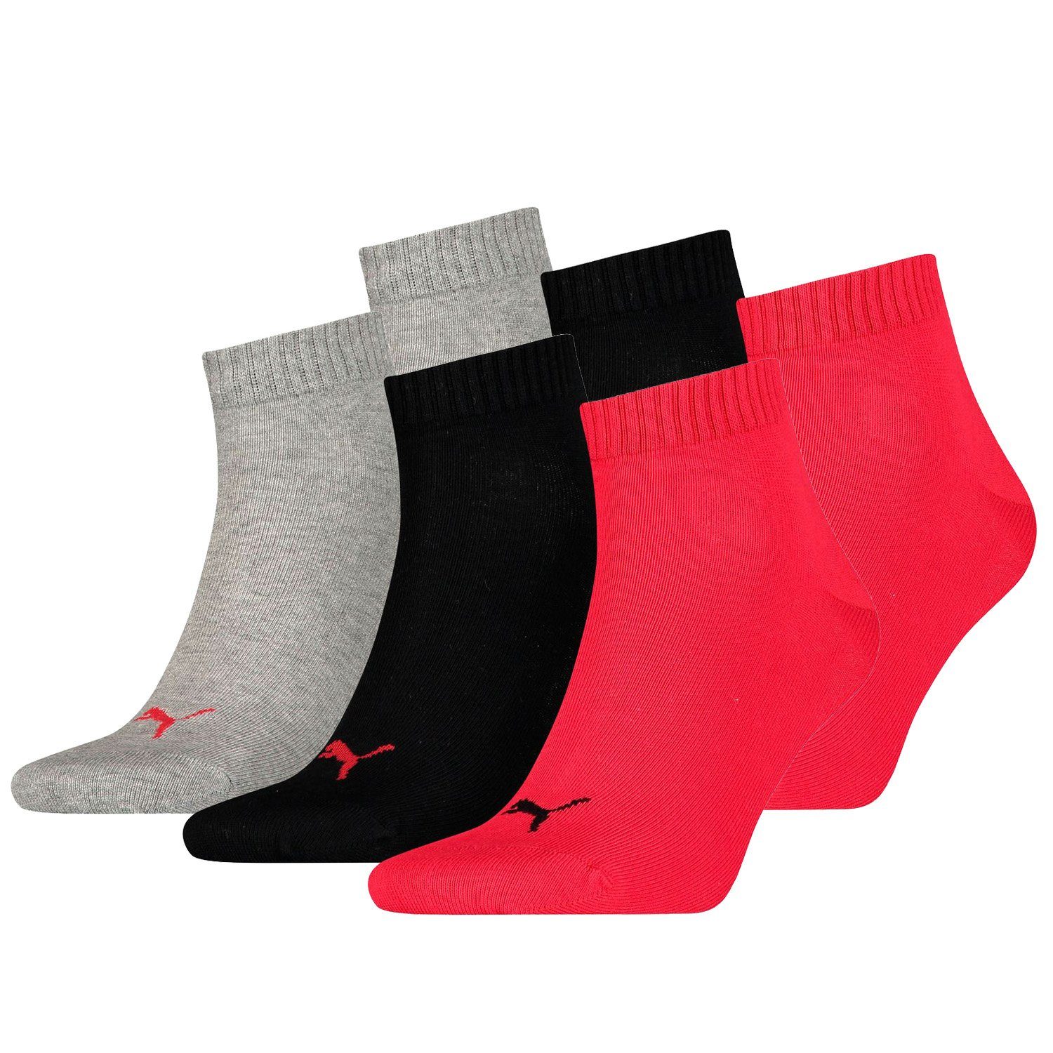 PUMA Kurzsocken, (3 Paar), Atmungsaktiv, Rippenbündchen, weiche Baumwollmis günstig online kaufen
