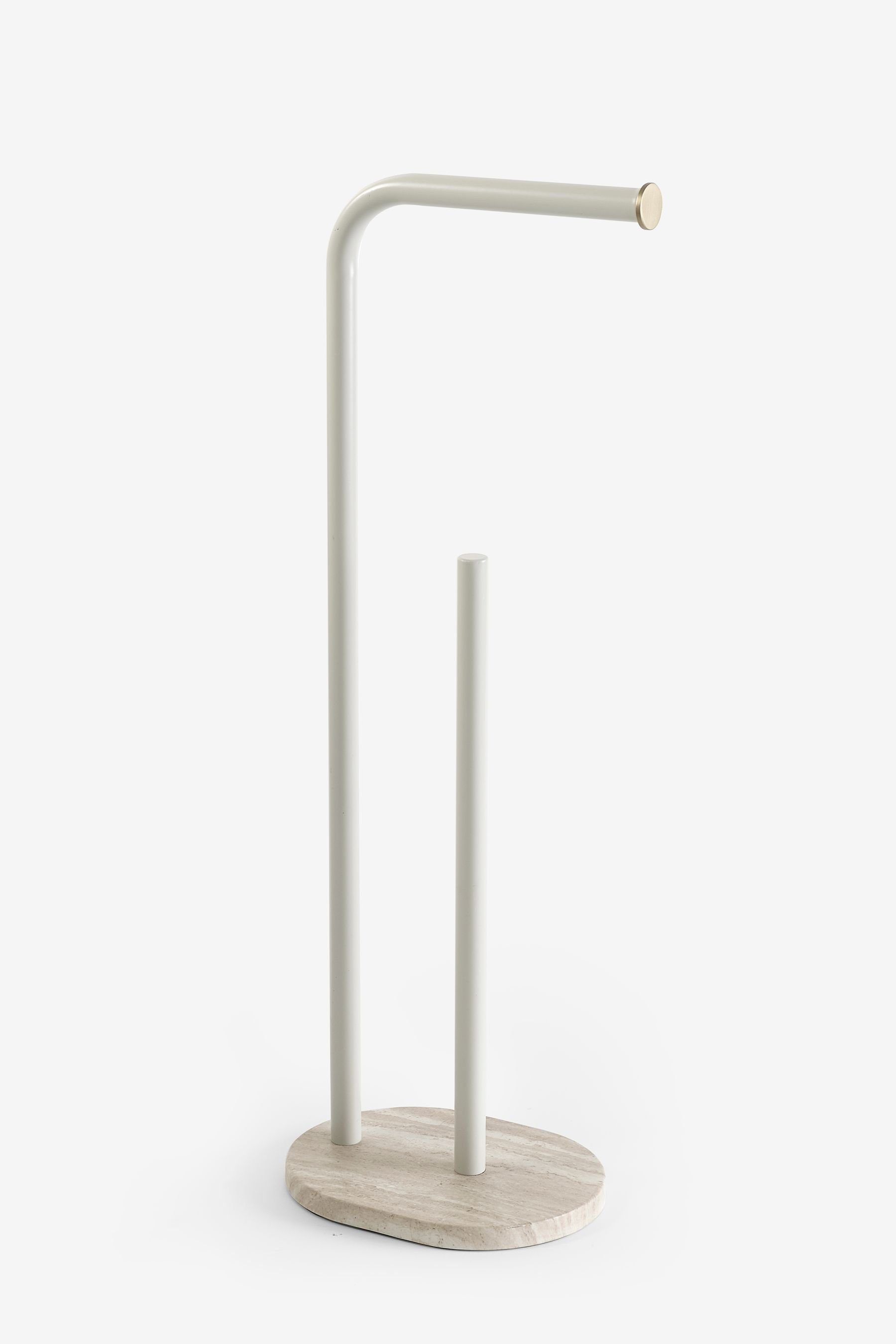 Gatco Freistehender Toilettenpapierhalter – 55,9 Cm Hoch, Poliertes Nickel, Bodenstehend Mit Sockel
