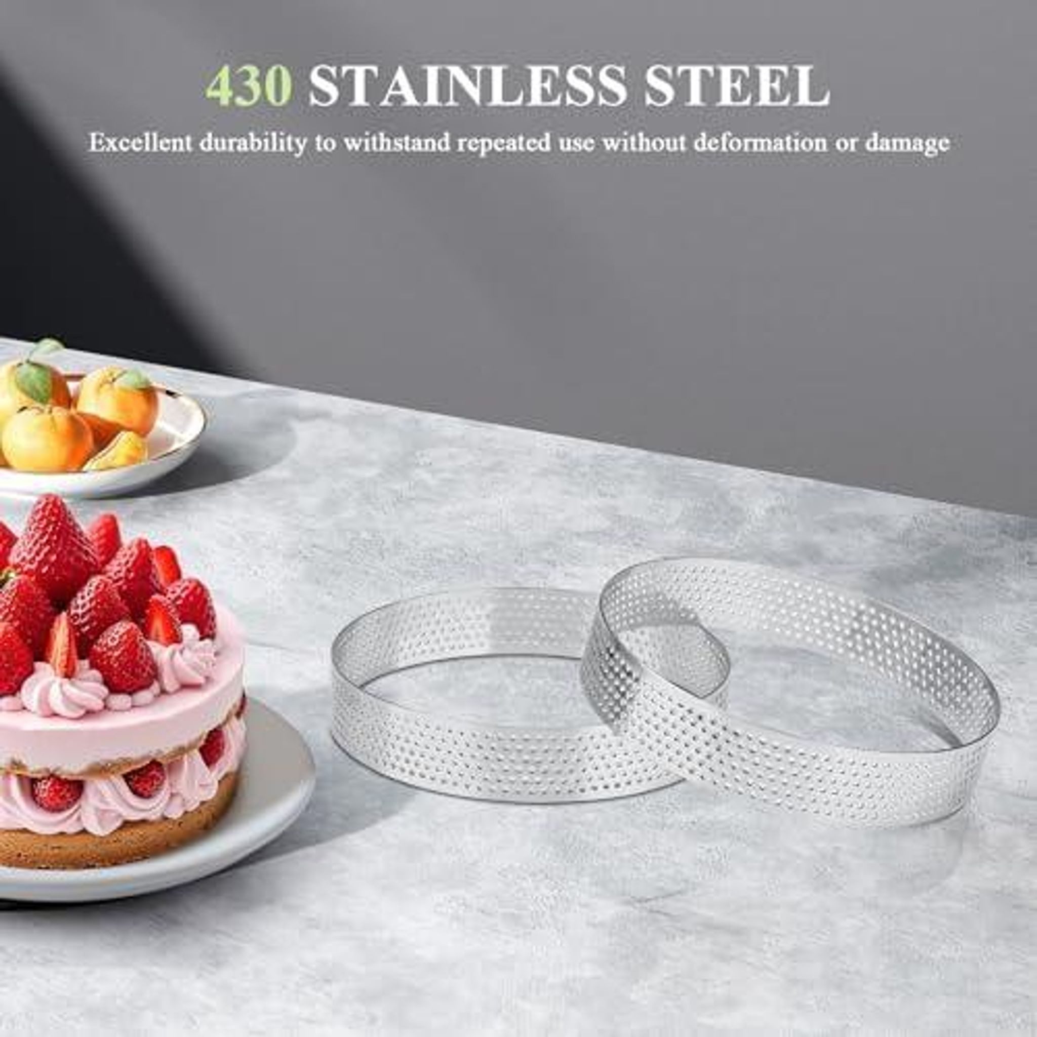 FELIXLEO Tortenring 6 Dessertringe 10cm Edelstahl Backringe Tartelette Förmchen