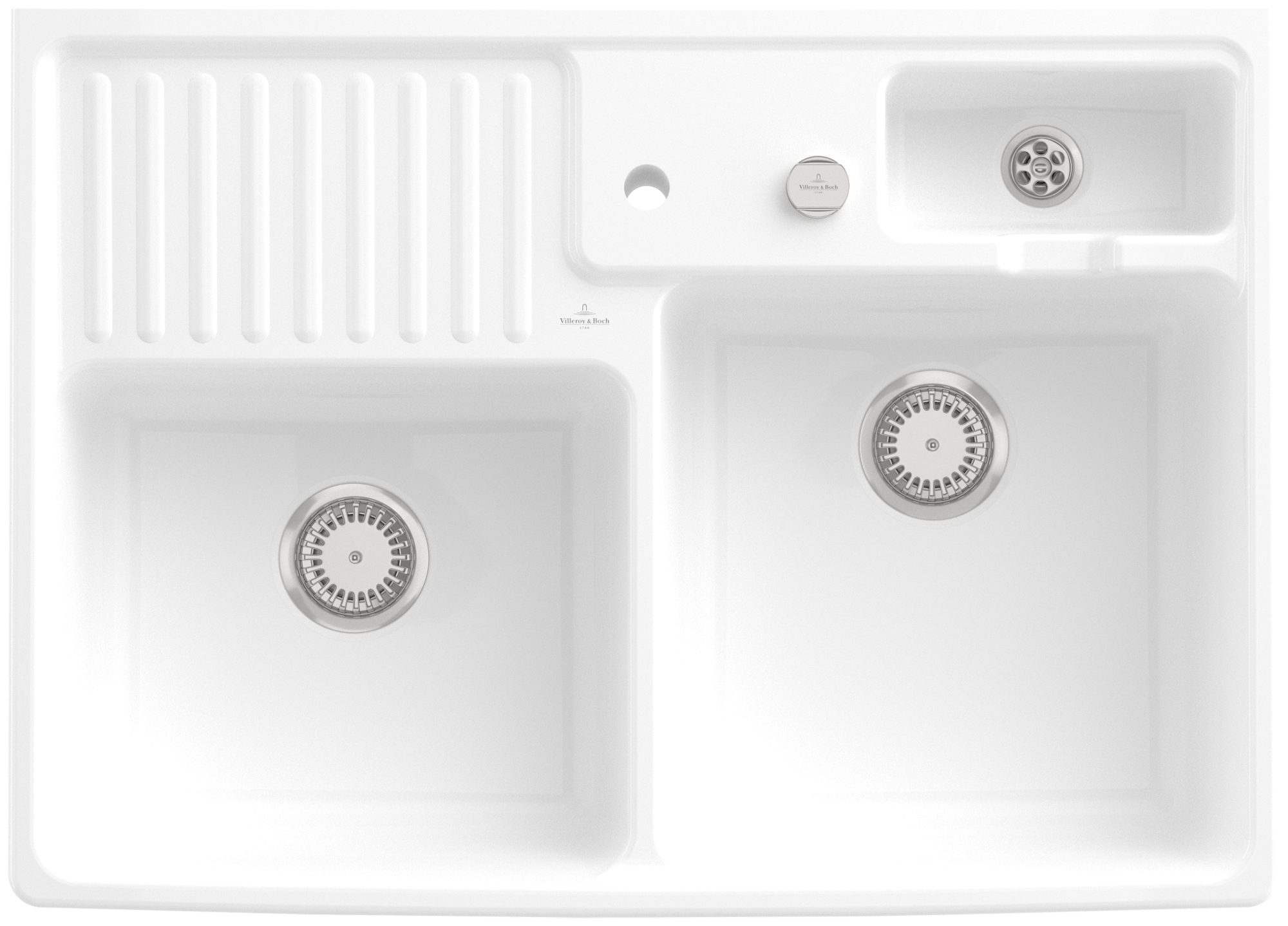 Villeroy & Boch Einbauspüle Keramikspüle 632392R1, Spülstein Doppelbecken