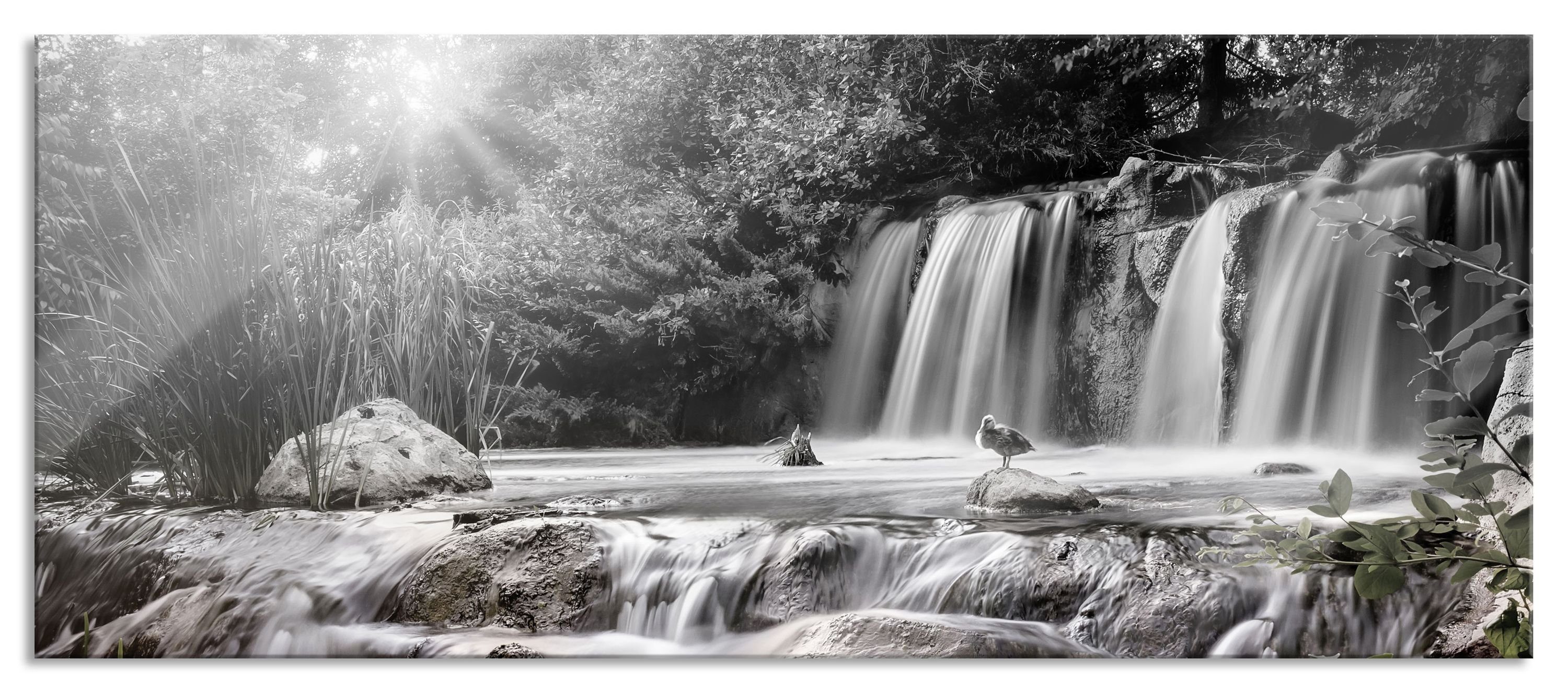 Pixxprint Glasbild Wasserfall, Wasserfall (1 St), Glasbild aus Echtglas, inkl. Aufhängungen und Abstandshalter