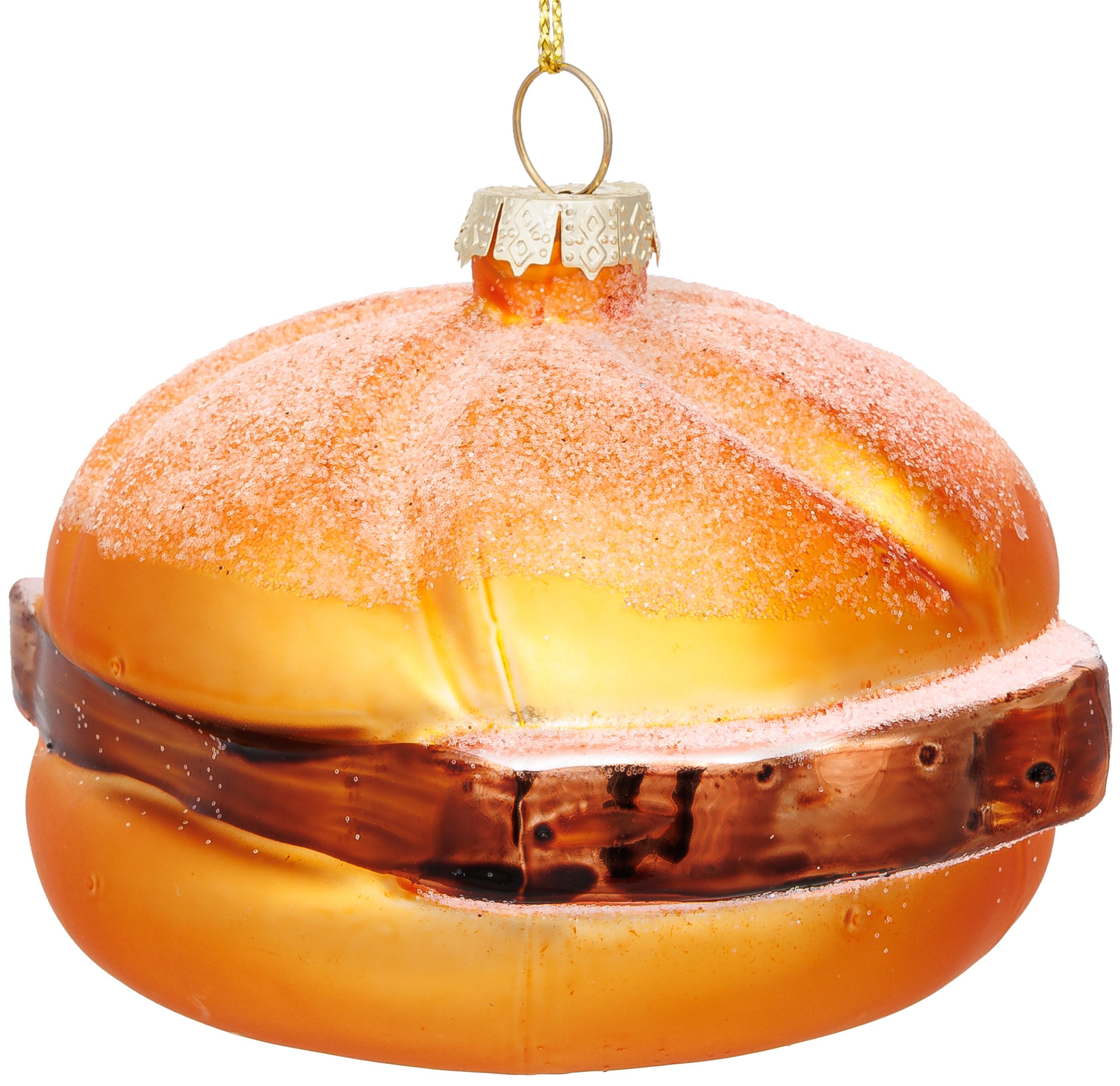 SIKORA Weihnachtsbaumkugel Leberkäs Brötchen besondere Weihnachtskugel Glas Anhänger – BS013, Christbaumschmuck Deko - traditionell, witzig & außergewöhnlich