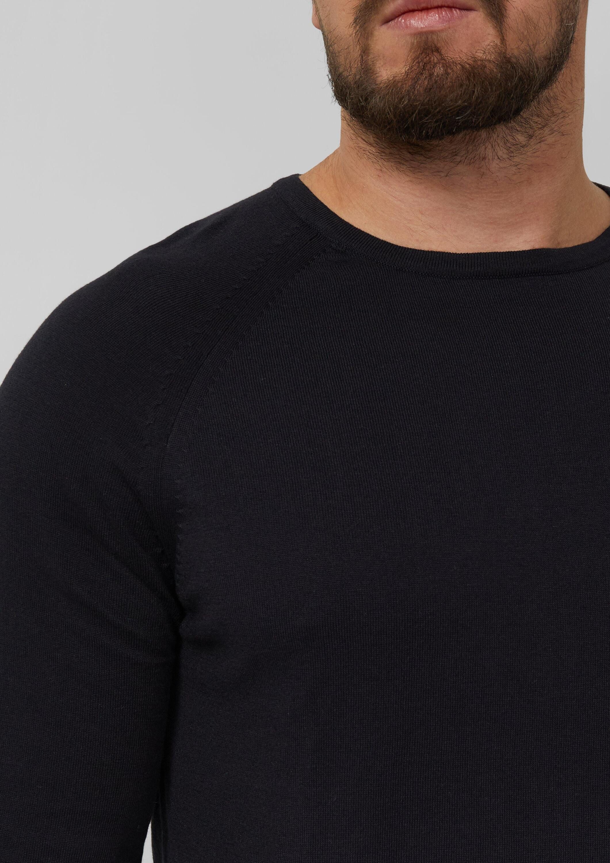 s.Oliver Longpullover Strickpullover Raglanpullover aus reiner Baumwolle